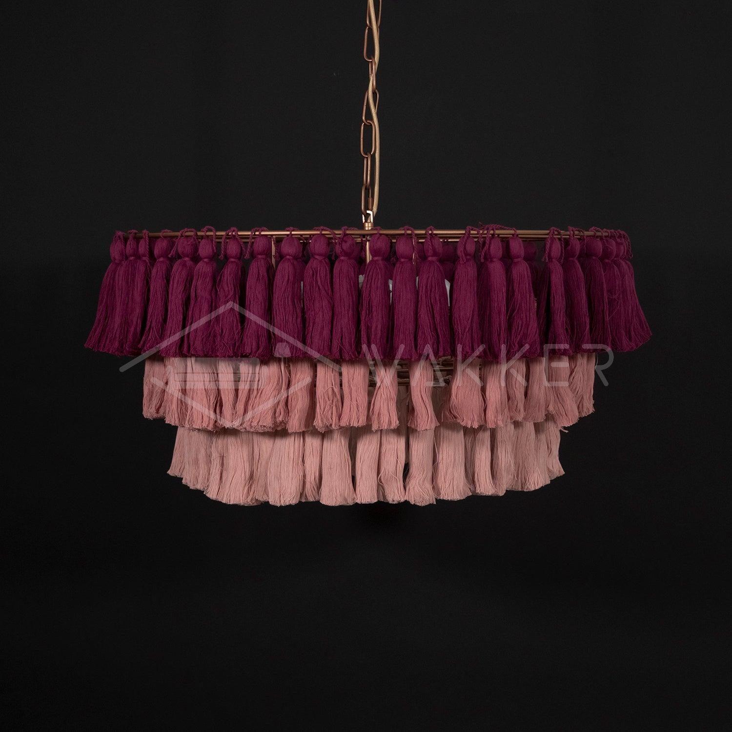 Lustra Chandelier Pink Bohemian Chic - Letslighting