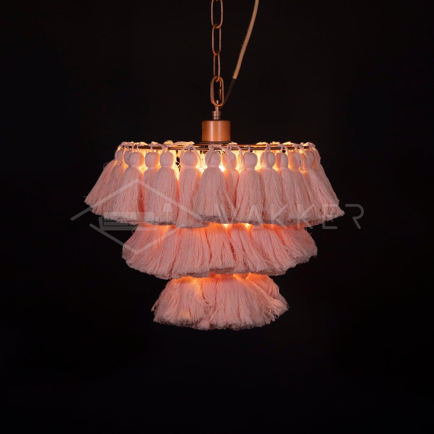 Lustra Chandelier Pink Bohemian Chic - Letslighting