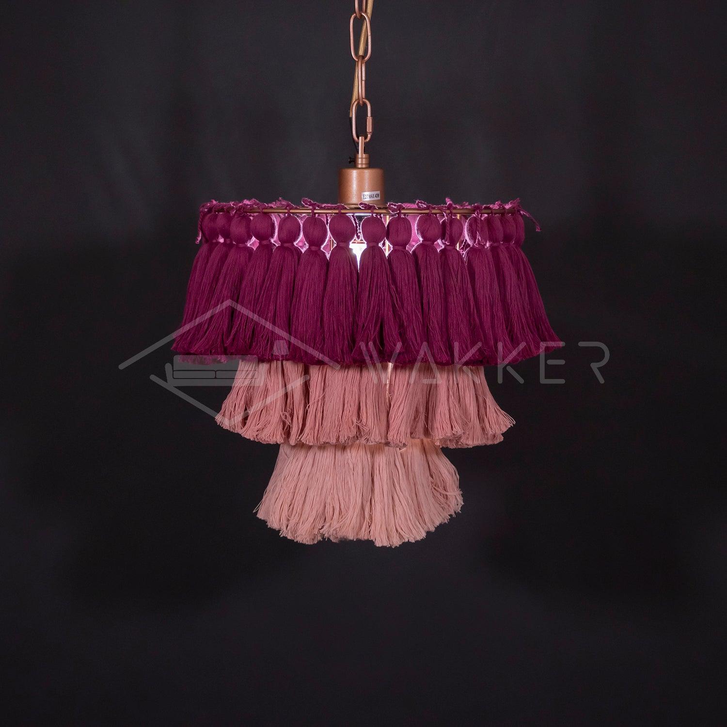 Lustra Chandelier Pink Bohemian Chic - Letslighting