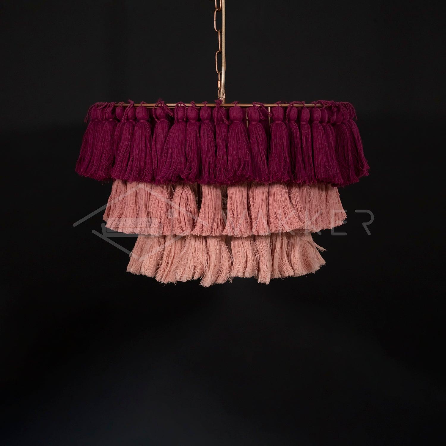Lustra Chandelier Pink Bohemian Chic - Letslighting
