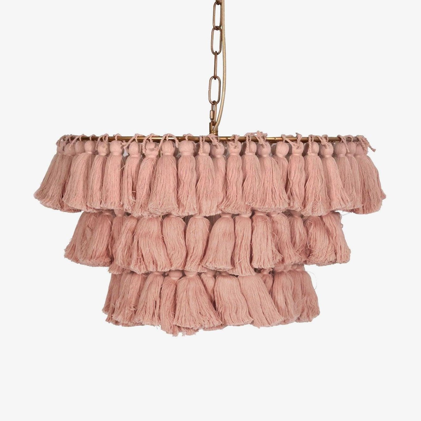 Lustra Chandelier Pink Bohemian Chic - Letslighting