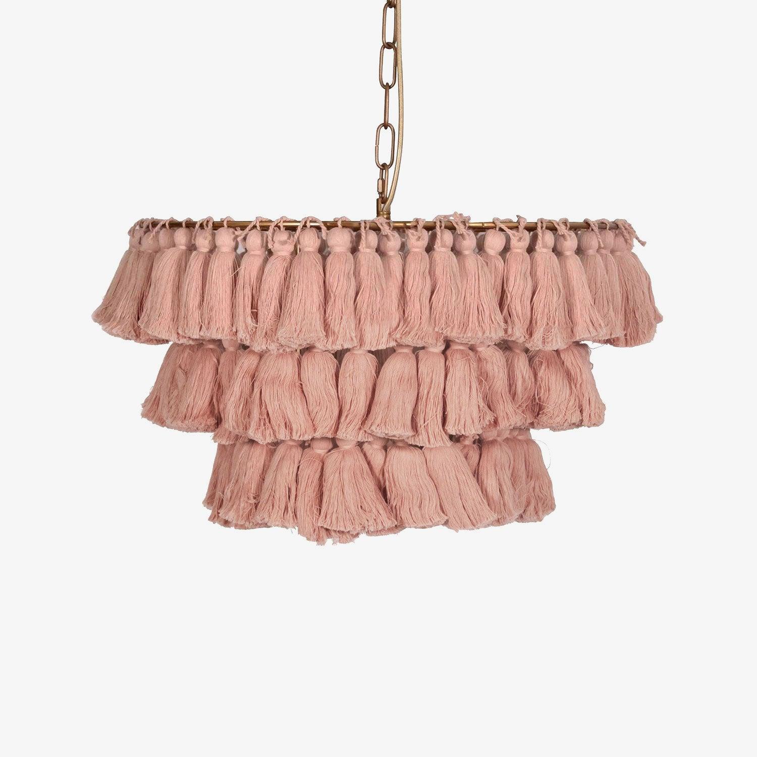 Lustra Chandelier Pink Bohemian Chic - Letslighting