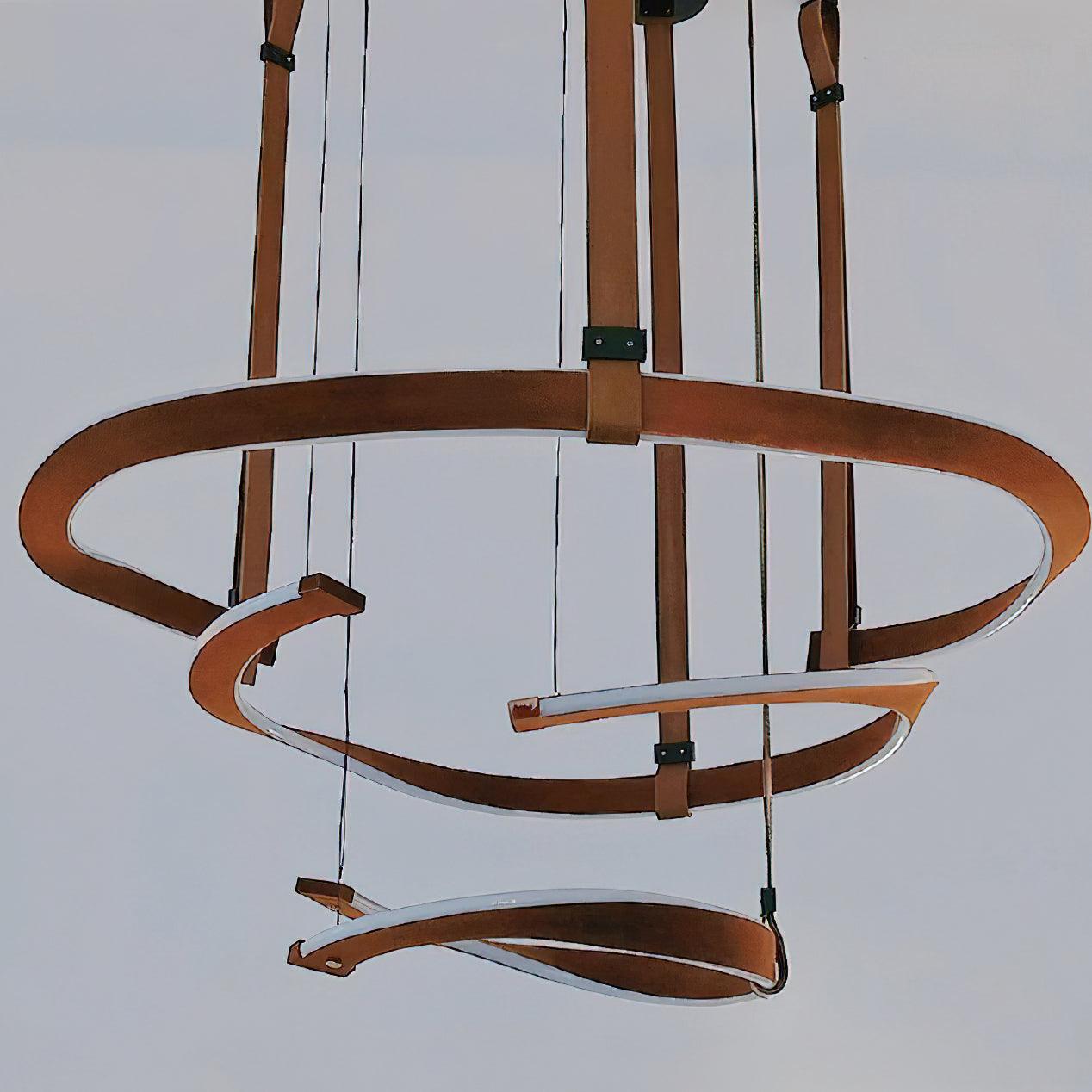 Cesorora Curved Artificial Leather Chandelier - Blowlighting