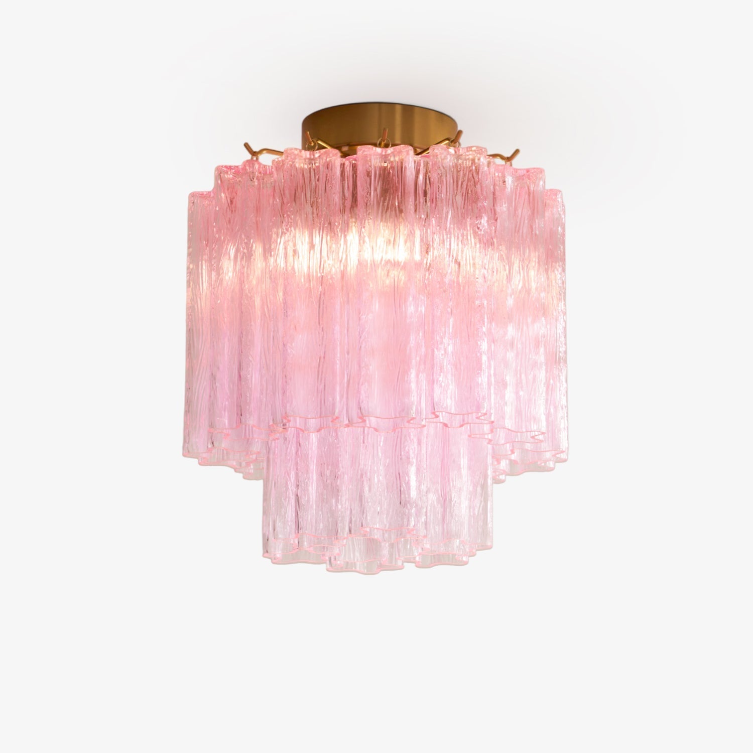 Aurora Ceiling Lamp Pink Murano Glass Tiered Modern Flush - Letslighting