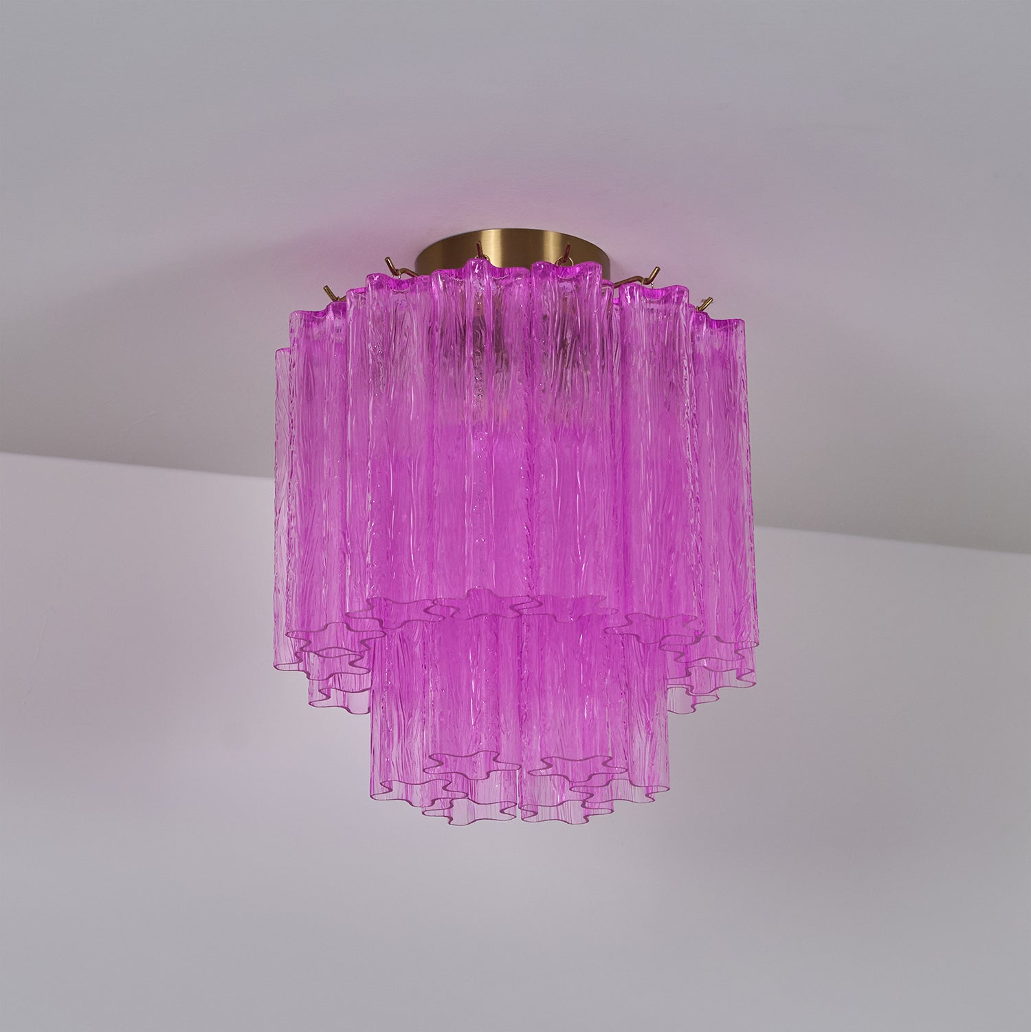 Aurora Ceiling Lamp Purple Murano Glass Tiered Flush Mount - Letslighting