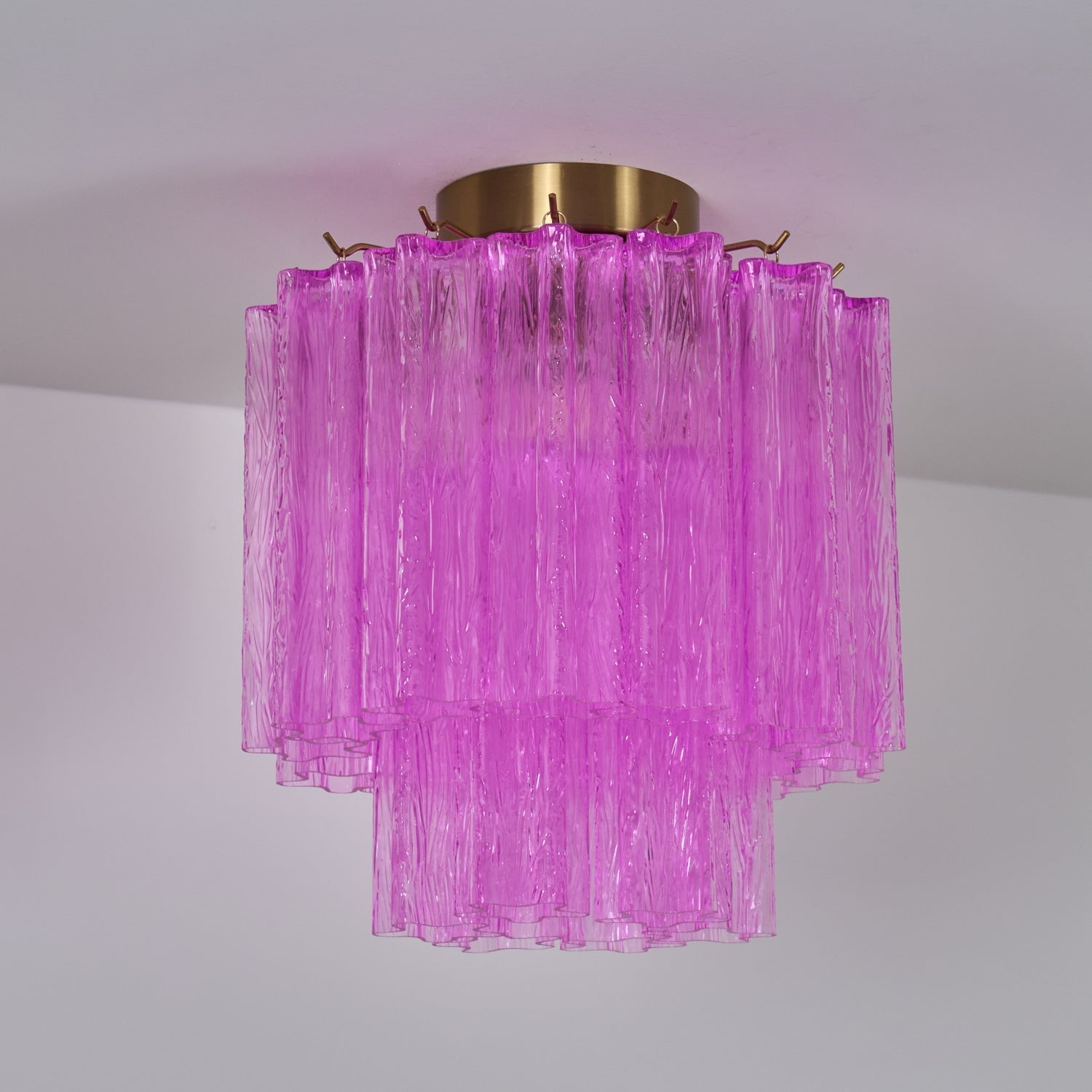 Aurora Ceiling Lamp Purple Murano Glass Tiered Flush Mount - Letslighting