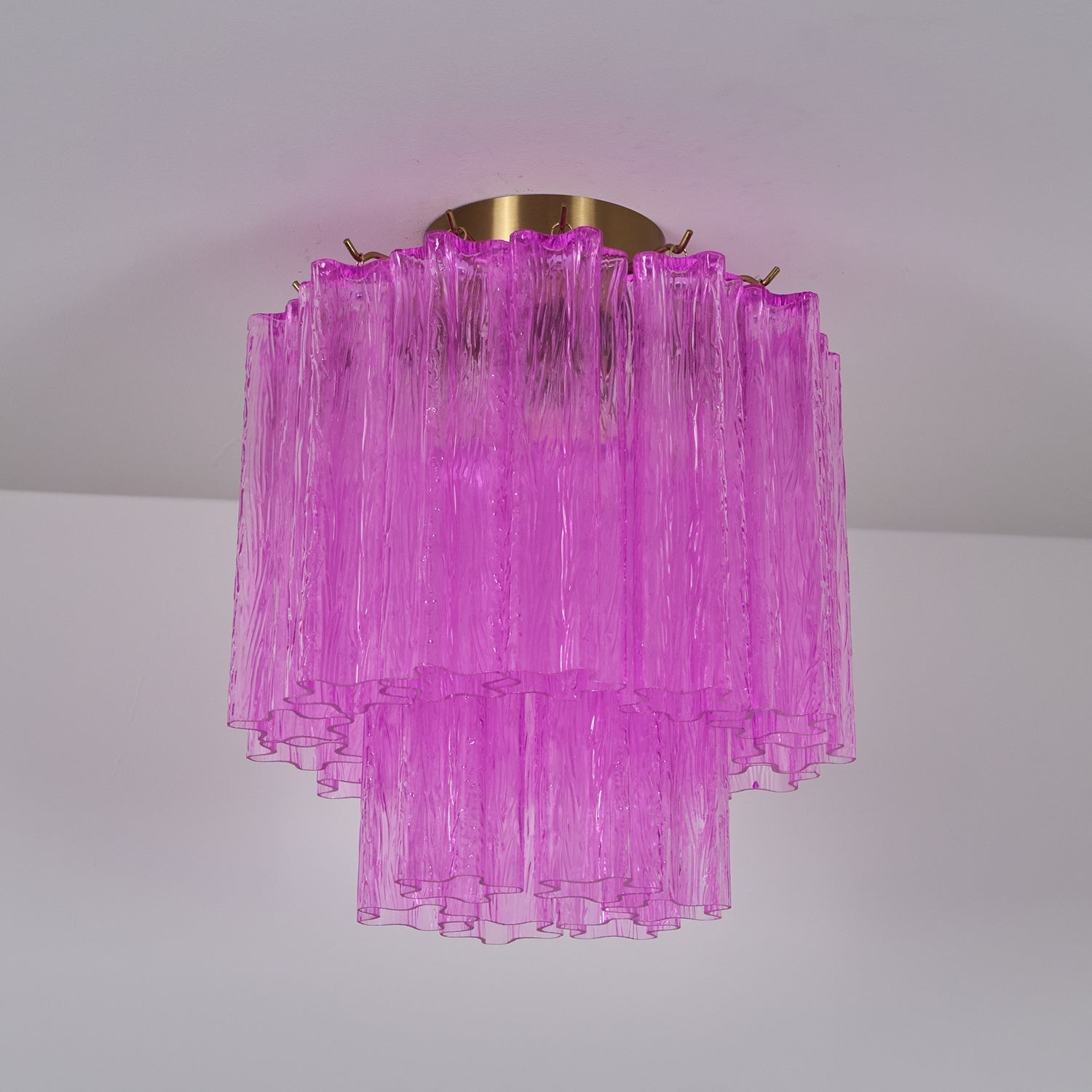 Aurora Ceiling Lamp Purple Murano Glass Tiered Flush Mount - Letslighting