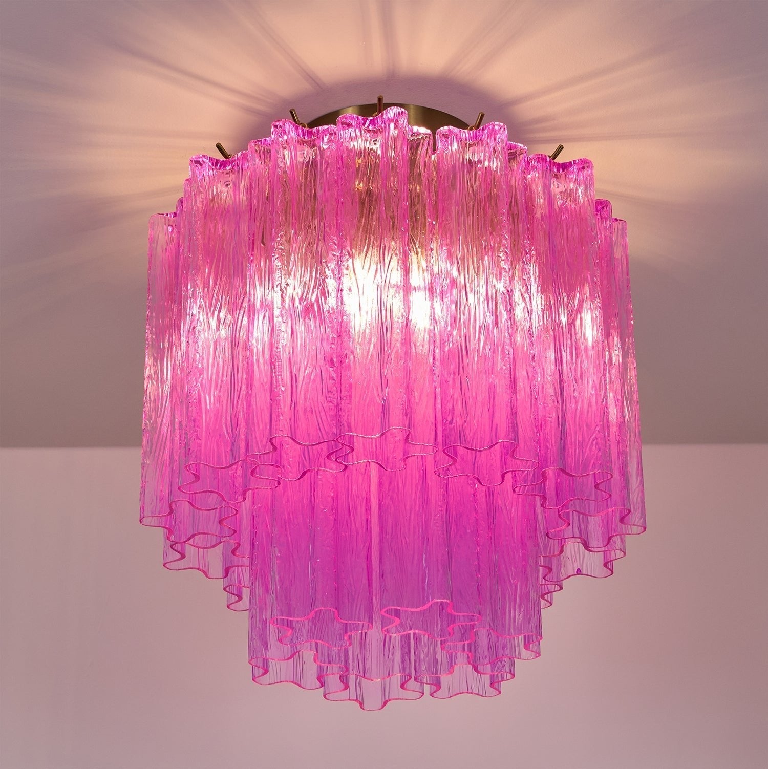 Aurora Ceiling Lamp Purple Murano Glass Tiered Flush Mount - Letslighting