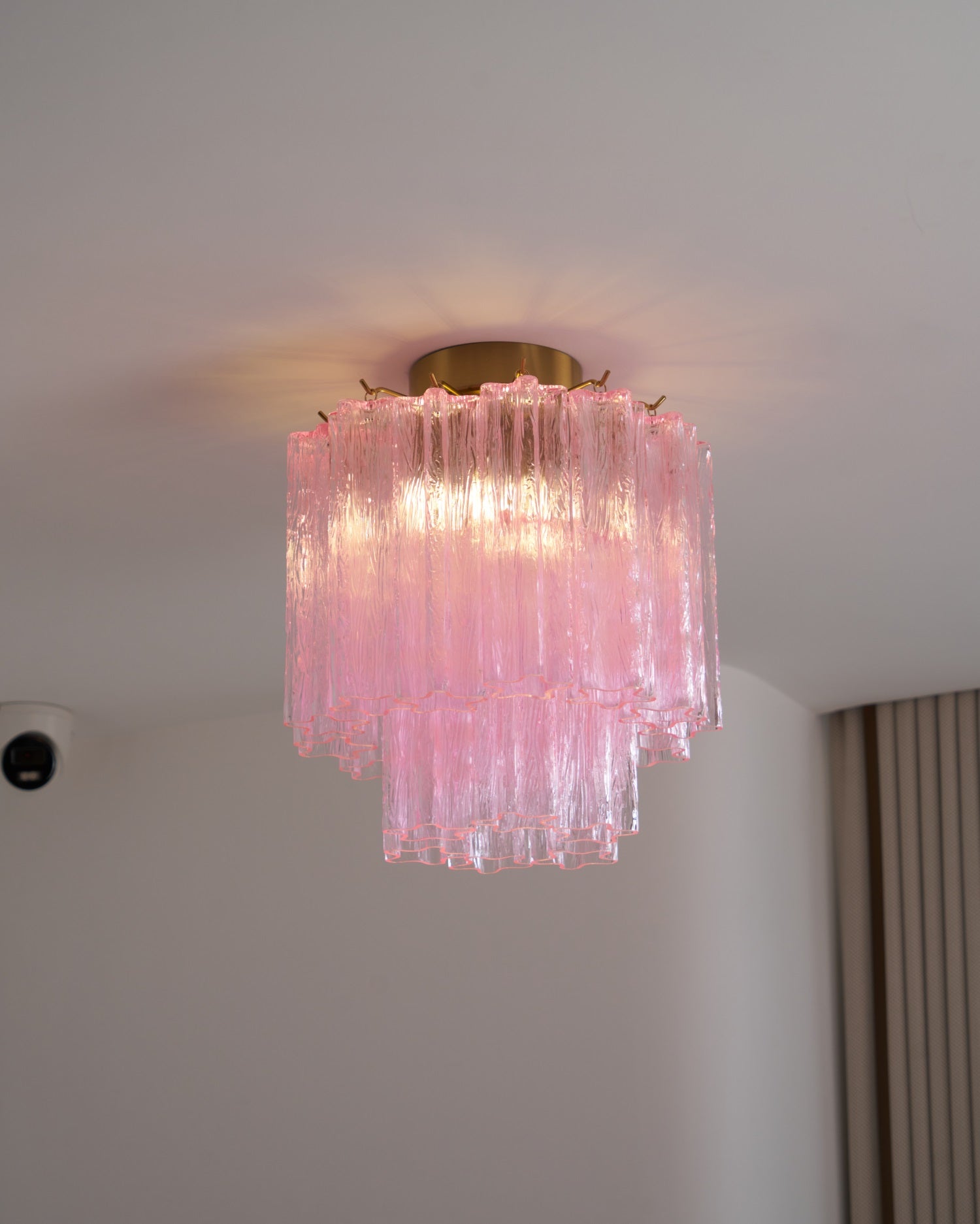 Aurora Ceiling Lamp Pink Murano Glass Tiered Modern Flush - Letslighting