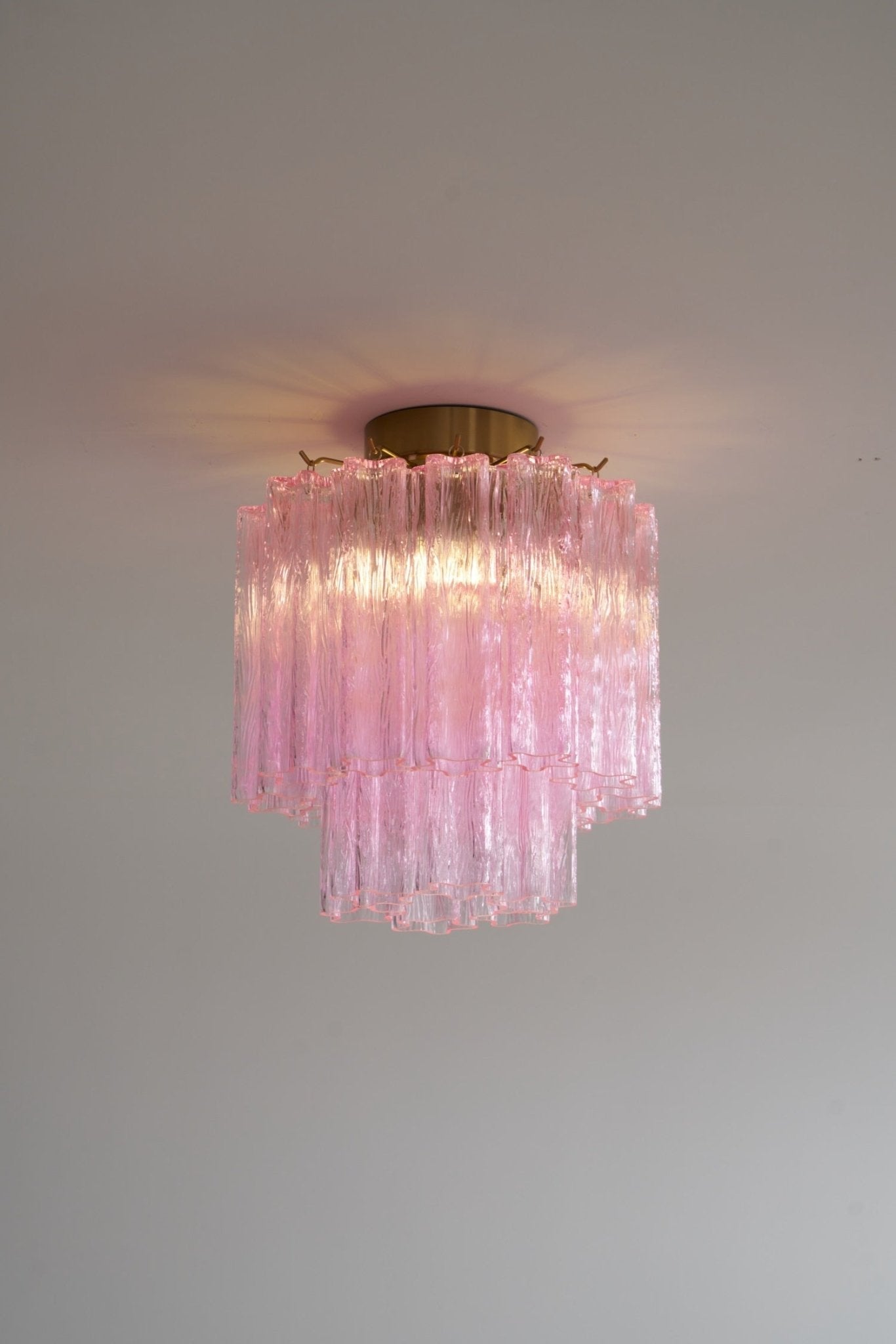 Aurora Ceiling Lamp Pink Murano Glass Tiered Modern Flush - Letslighting