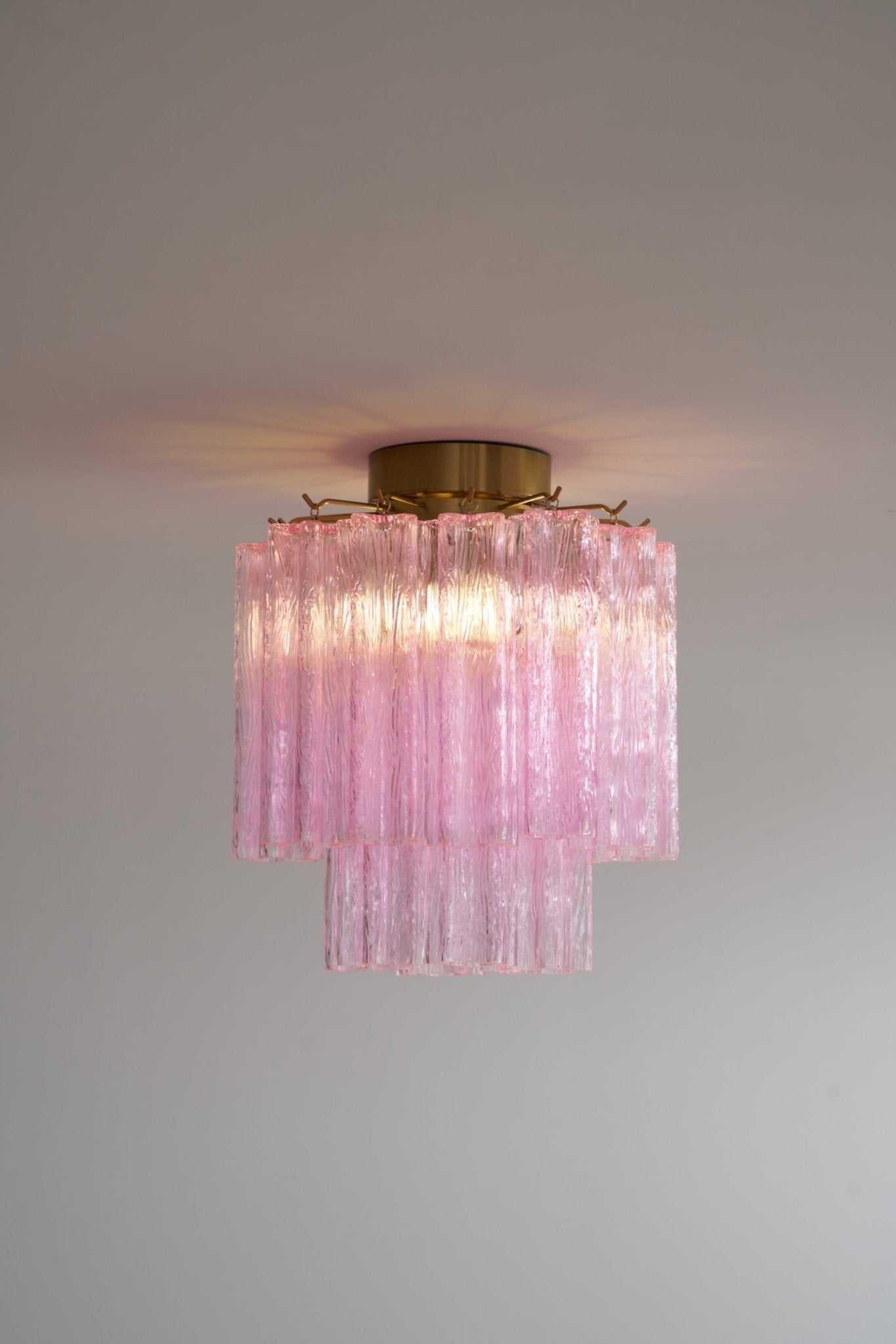 Aurora Ceiling Lamp Pink Murano Glass Tiered Modern Flush - Letslighting
