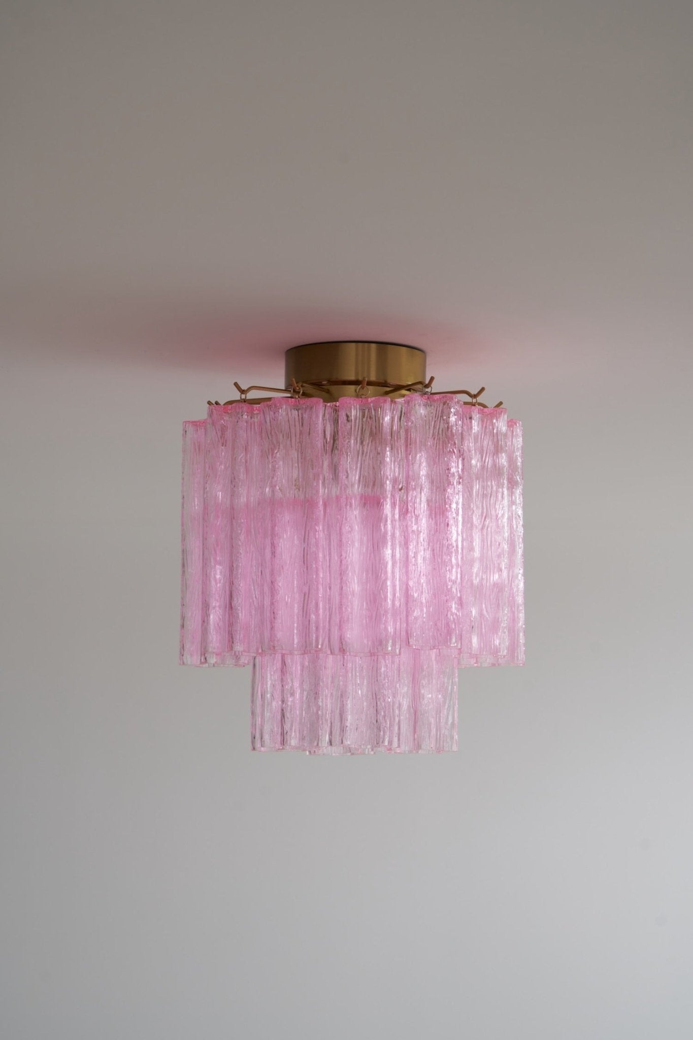 Aurora Ceiling Lamp Pink Murano Glass Tiered Modern Flush - Letslighting