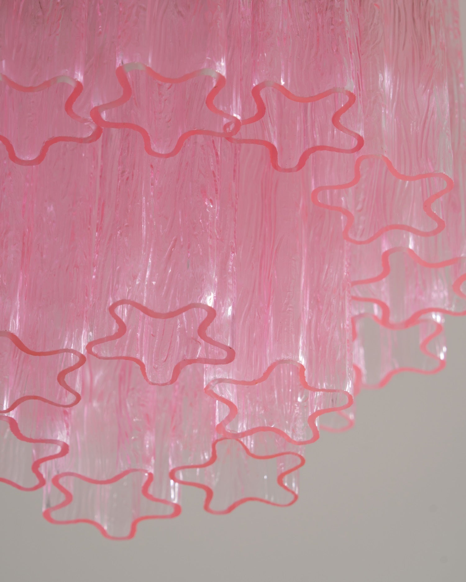 Aurora Ceiling Lamp Pink Murano Glass Tiered Modern Flush - Letslighting