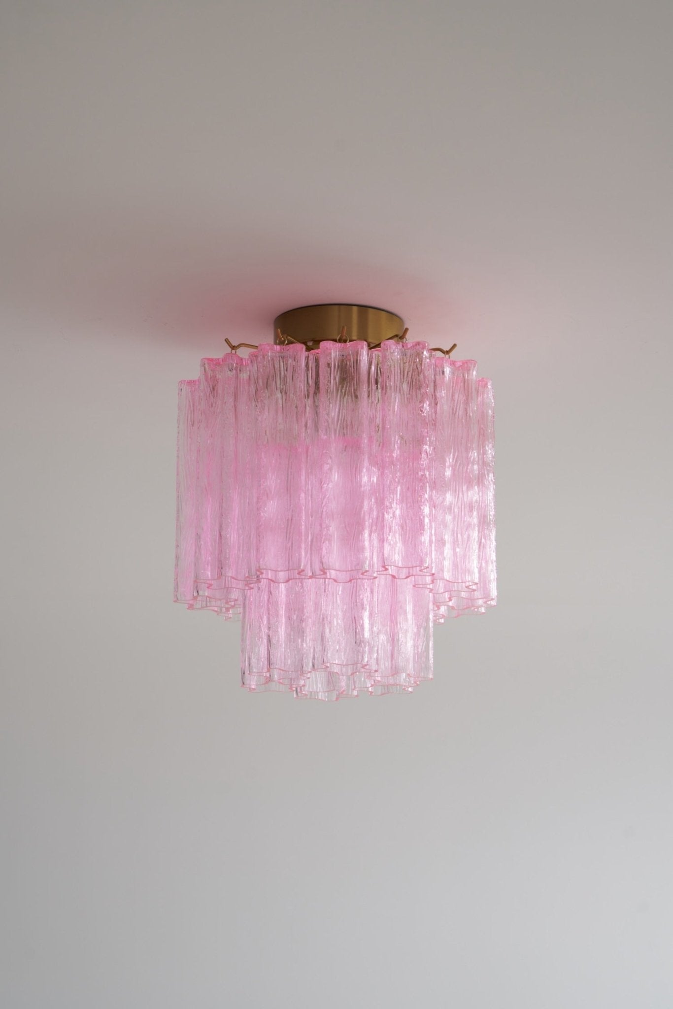 Aurora Ceiling Lamp Pink Murano Glass Tiered Modern Flush - Letslighting