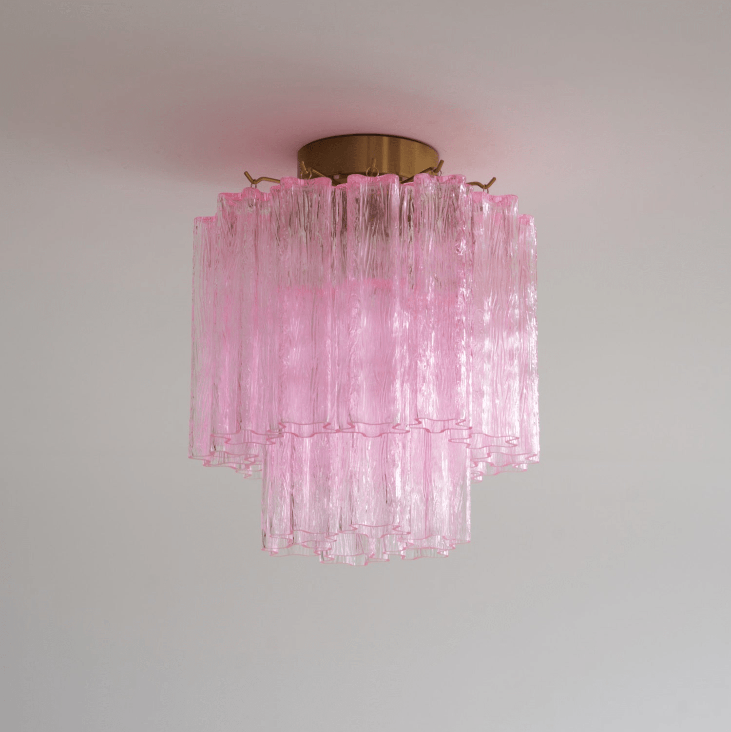 Aurora Ceiling Lamp Pink Murano Glass Tiered Modern Flush - Letslighting