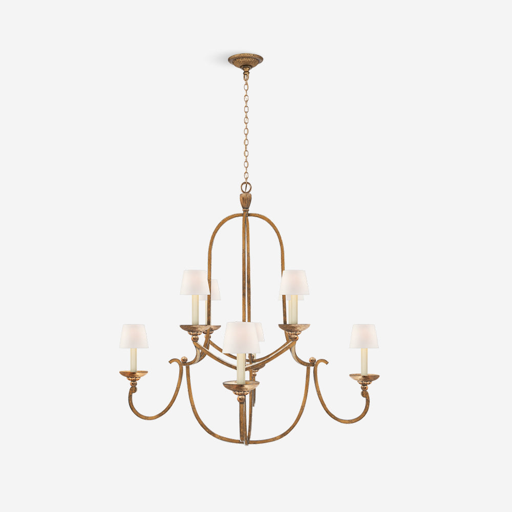 Flemish Chandelier Curved Iron Elegance - Letslighting