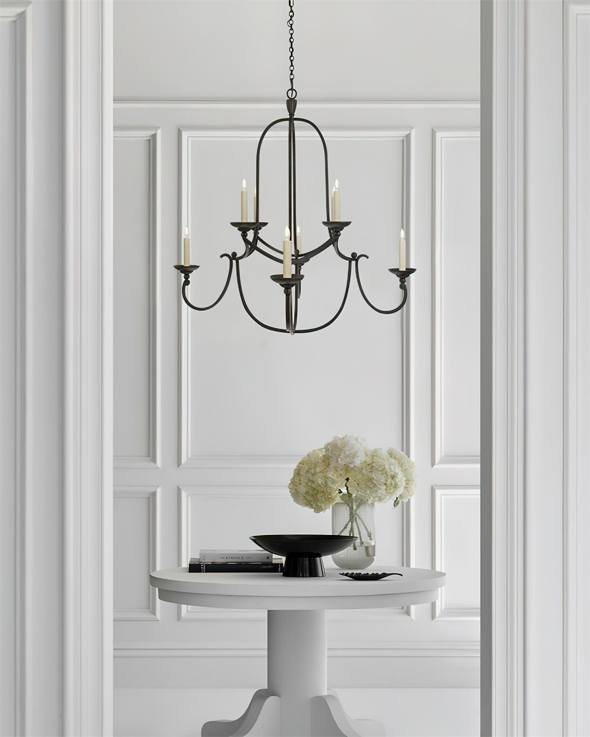 Flemish Chandelier Curved Iron Elegance - Letslighting