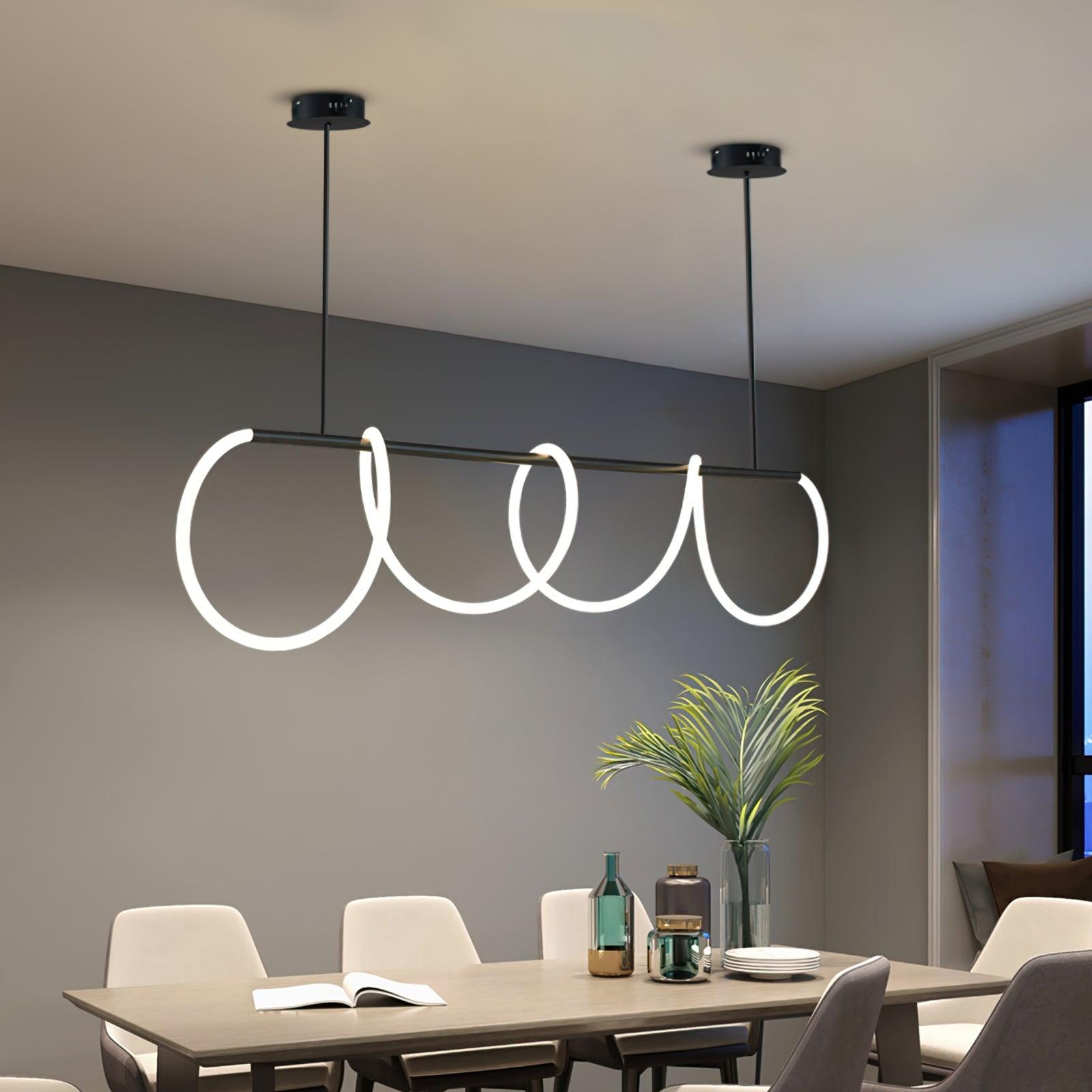 Lustra Chandelier Flexible Silicone Curve Modern Elegant - Letslighting