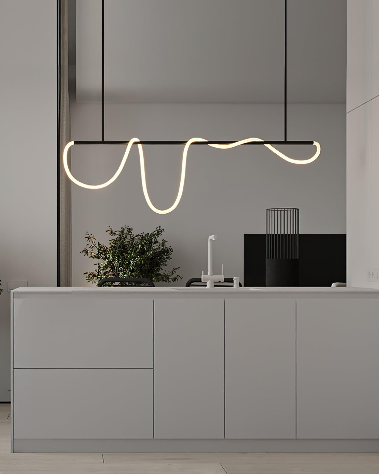 Lustra Chandelier Flexible Silicone Curve Modern Elegant - Letslighting