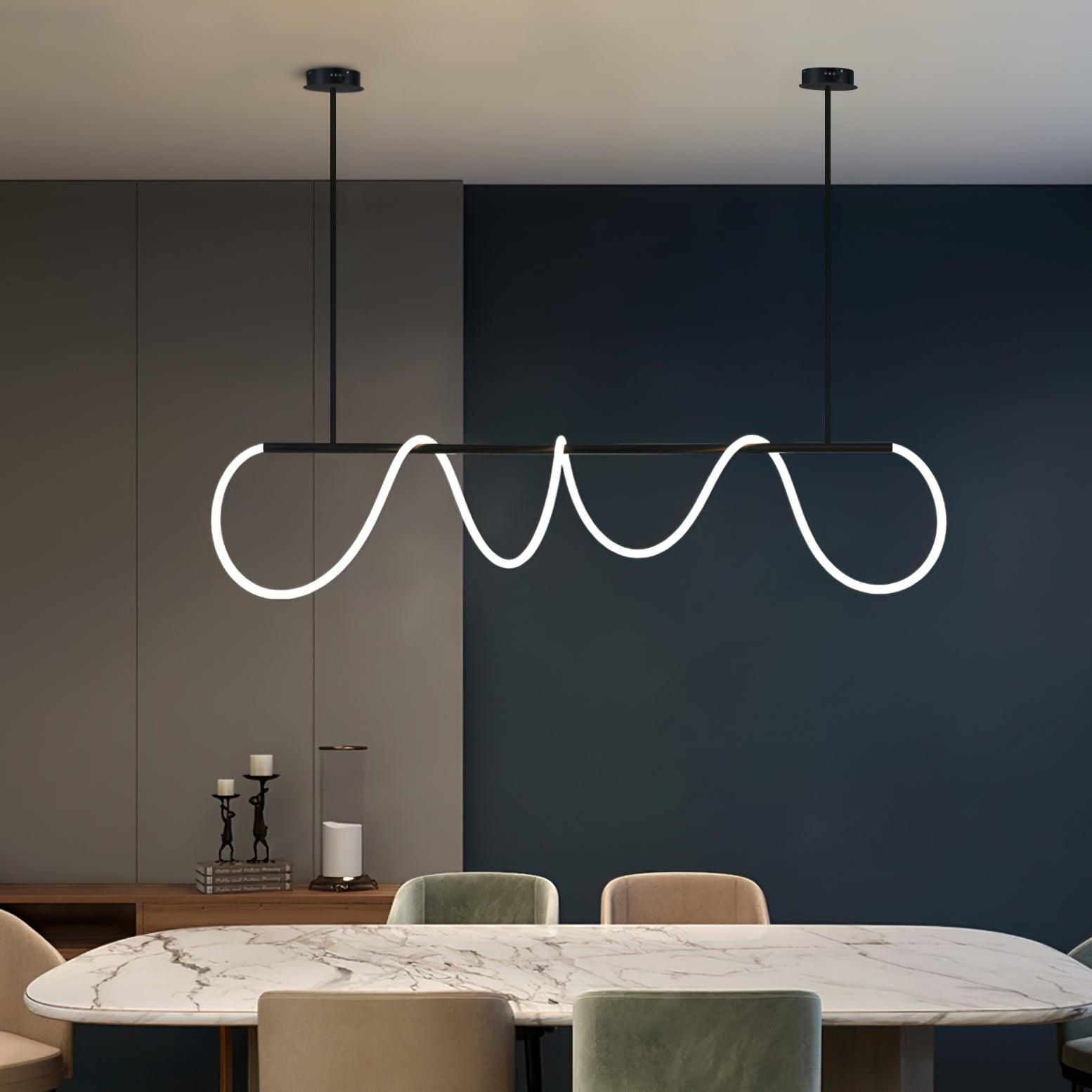 Lustra Chandelier Flexible Silicone Curve Modern Elegant - Letslighting