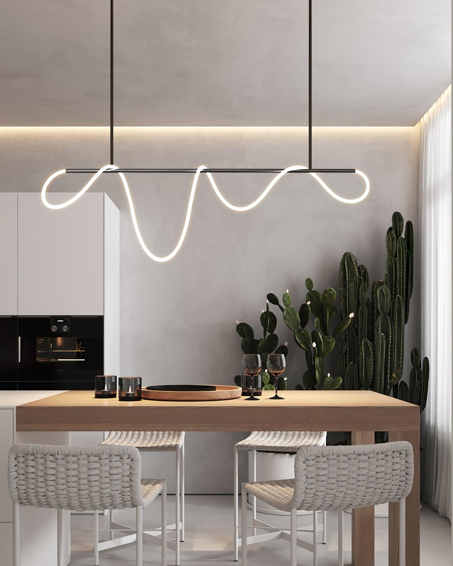 Lustra Chandelier Flexible Silicone Curve Modern Elegant - Letslighting