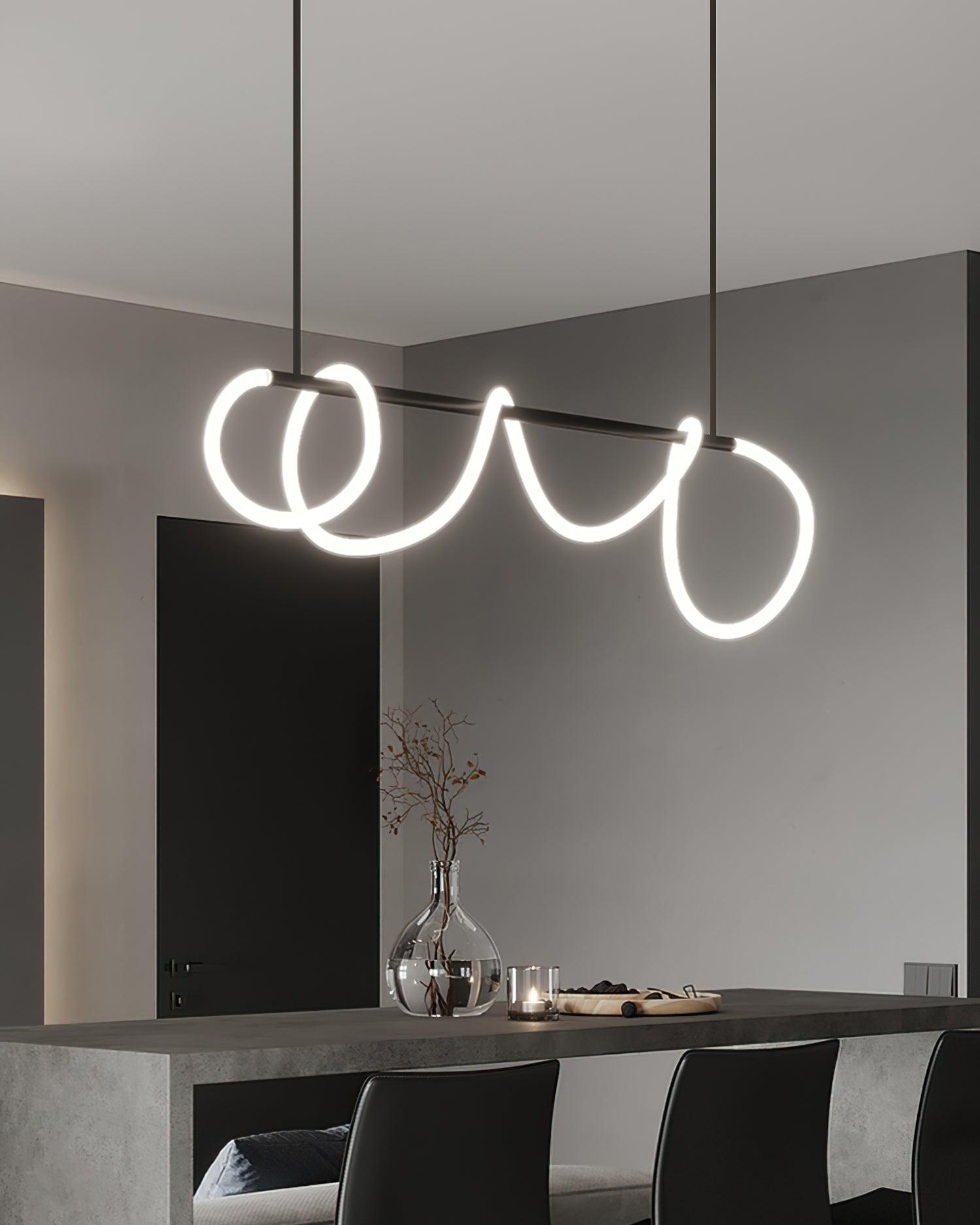 Lustra Chandelier Flexible Silicone Curve Modern Elegant - Letslighting