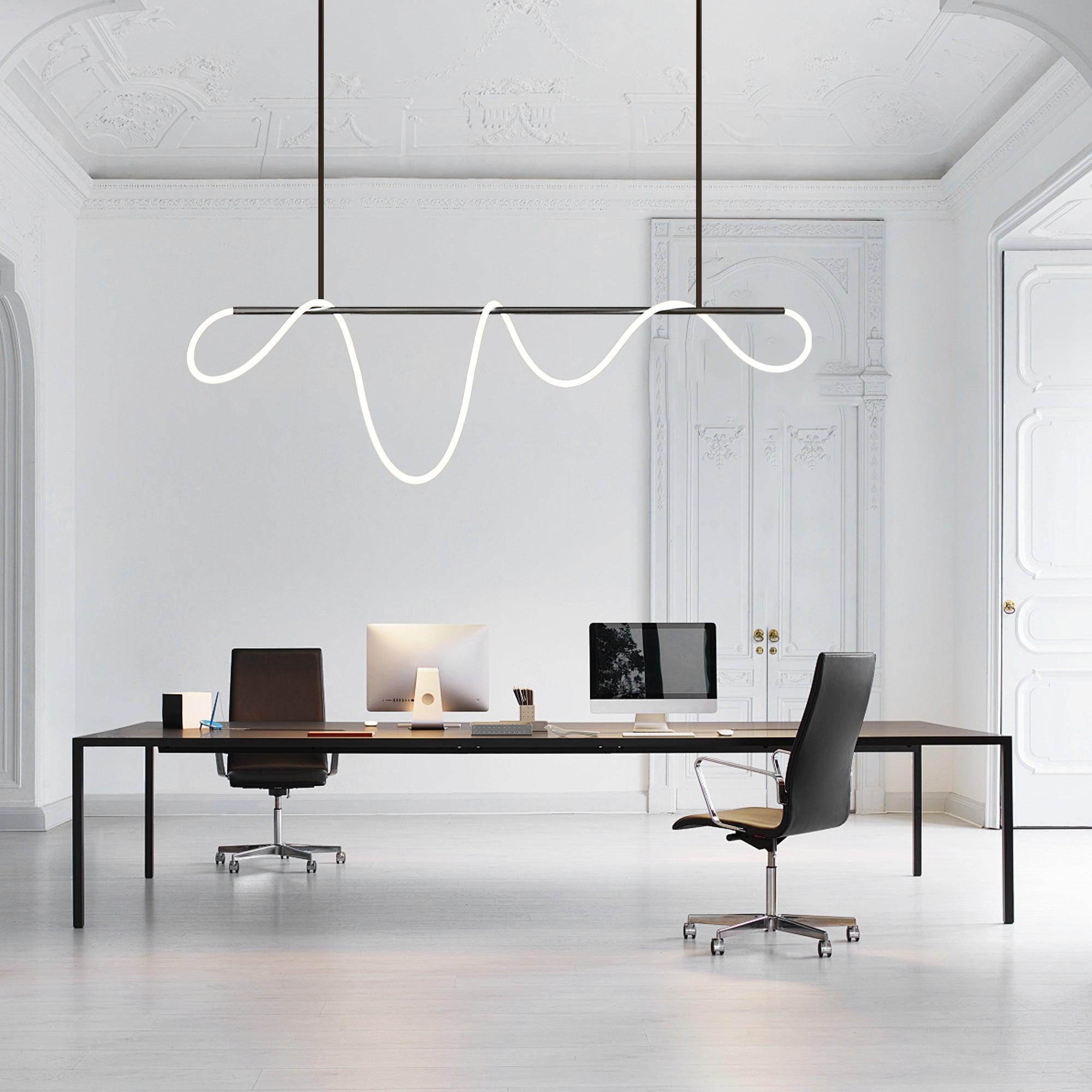 Lustra Chandelier Flexible Silicone Curve Modern Elegant - Letslighting