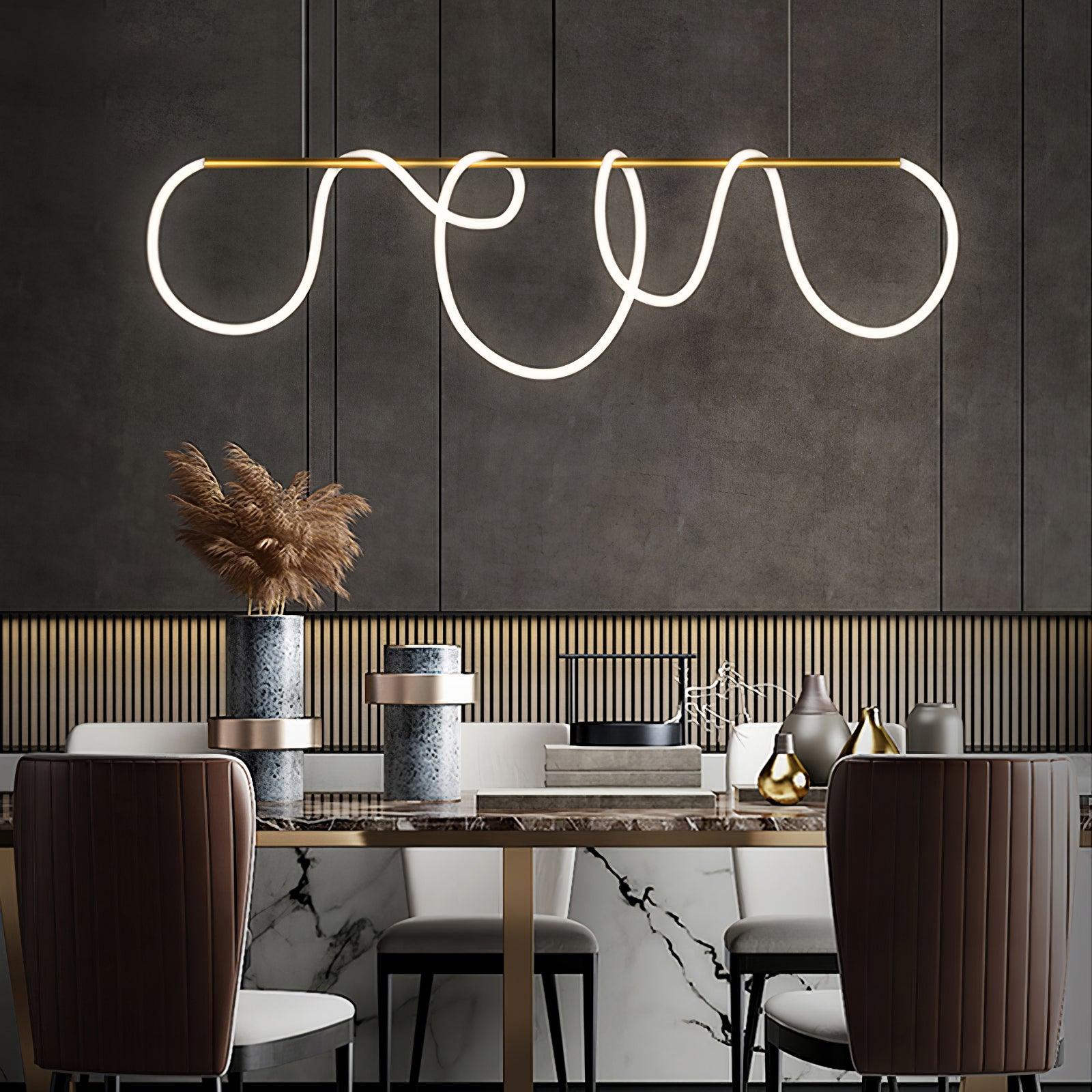Lustra Chandelier Flexible Silicone Curve Modern Elegant - Letslighting