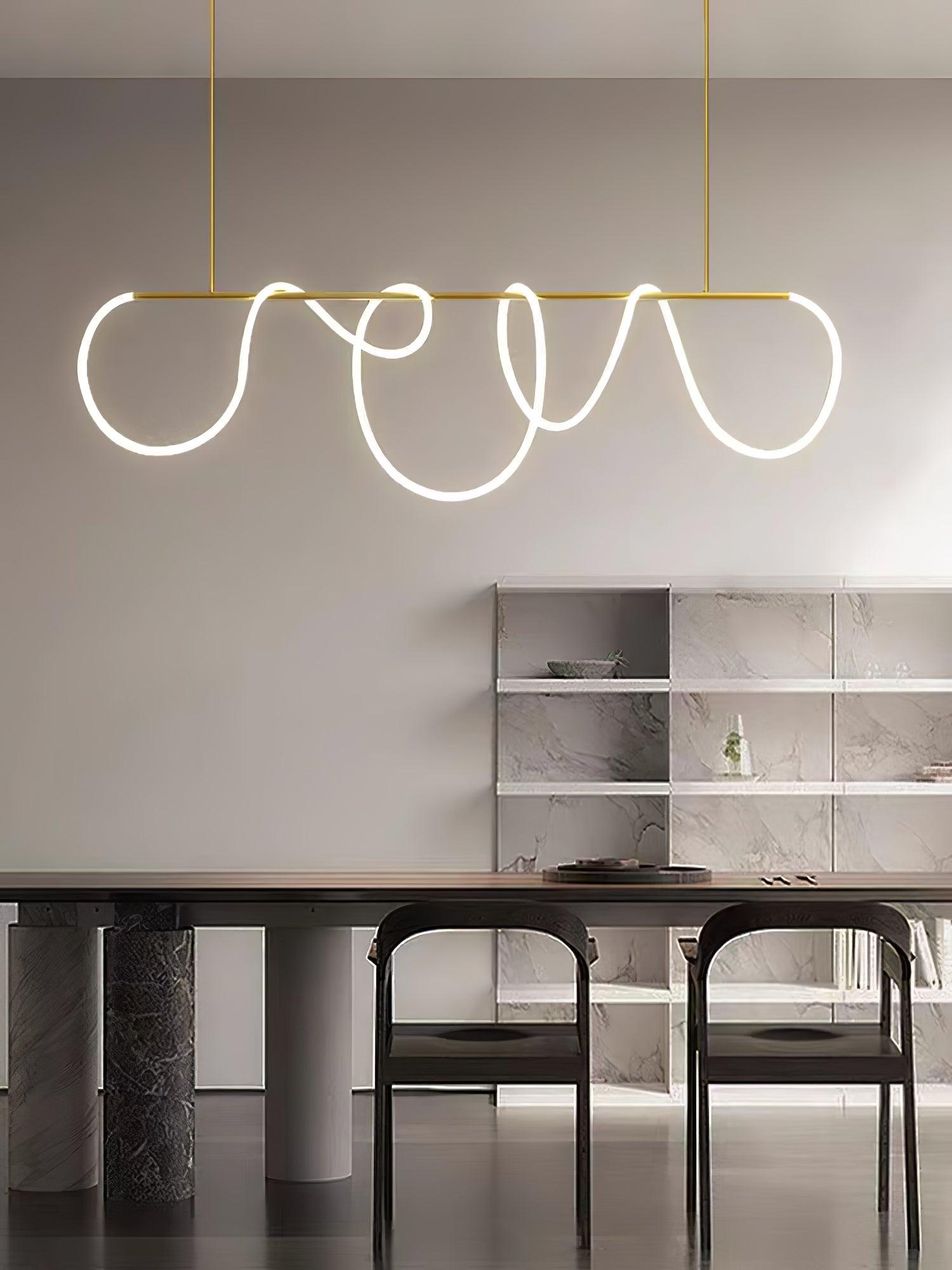 Lustra Chandelier Flexible Silicone Curve Modern Elegant - Letslighting