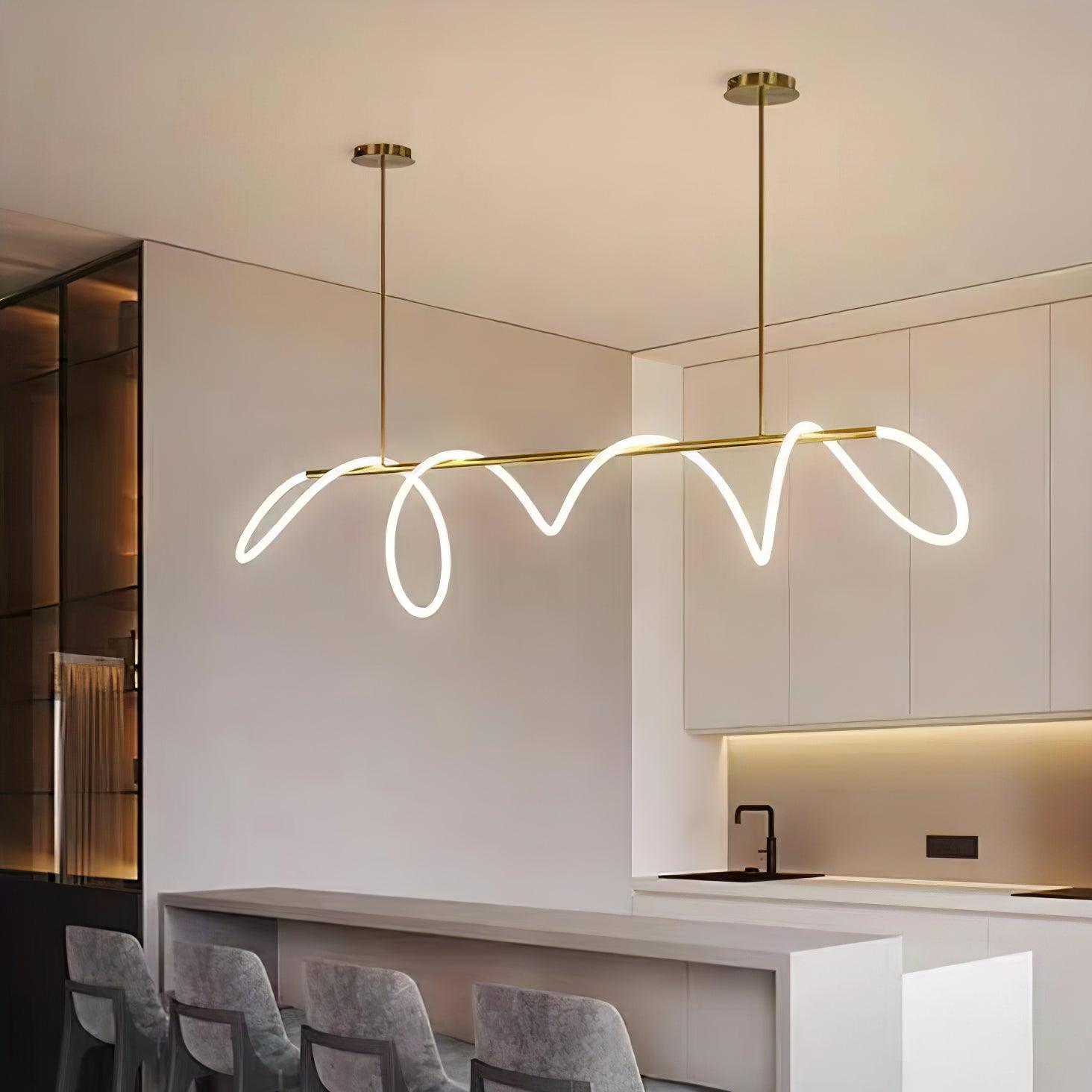 Lustra Chandelier Flexible Silicone Curve Modern Elegant - Letslighting