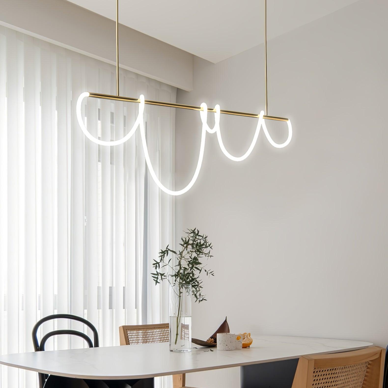 Lustra Chandelier Flexible Silicone Curve Modern Elegant - Letslighting