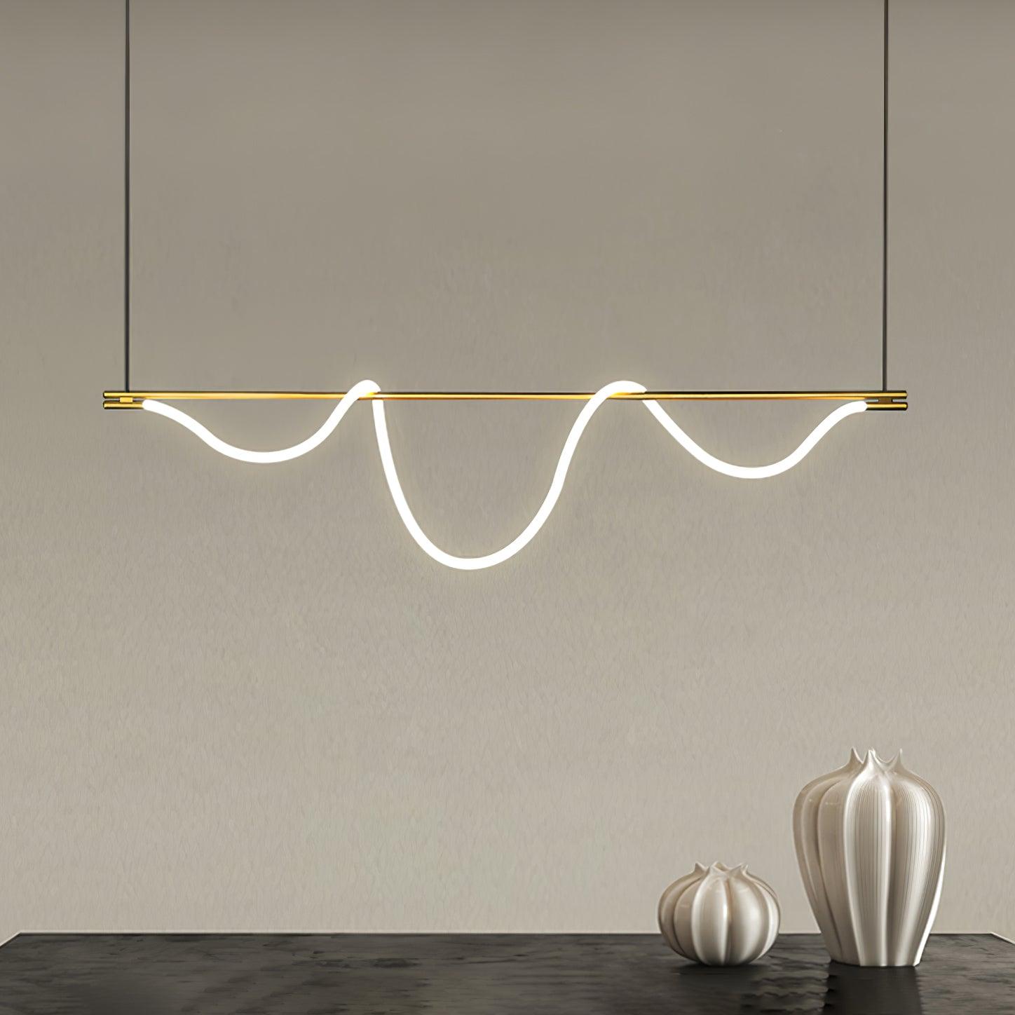 Lustra Chandelier Flexible Silicone Curve Modern Elegant - Letslighting