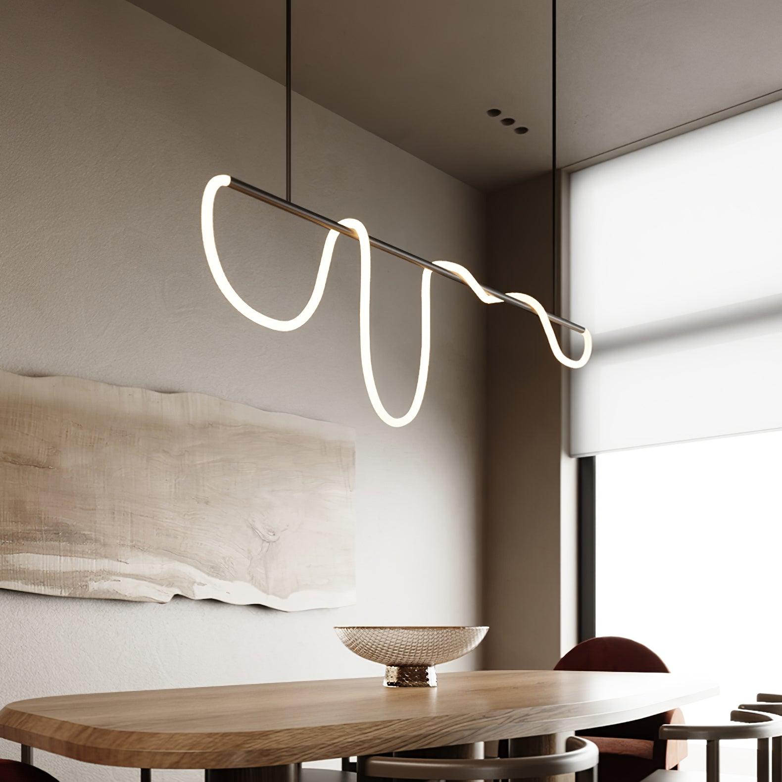 Lustra Chandelier Flexible Silicone Curve Modern Elegant - Letslighting