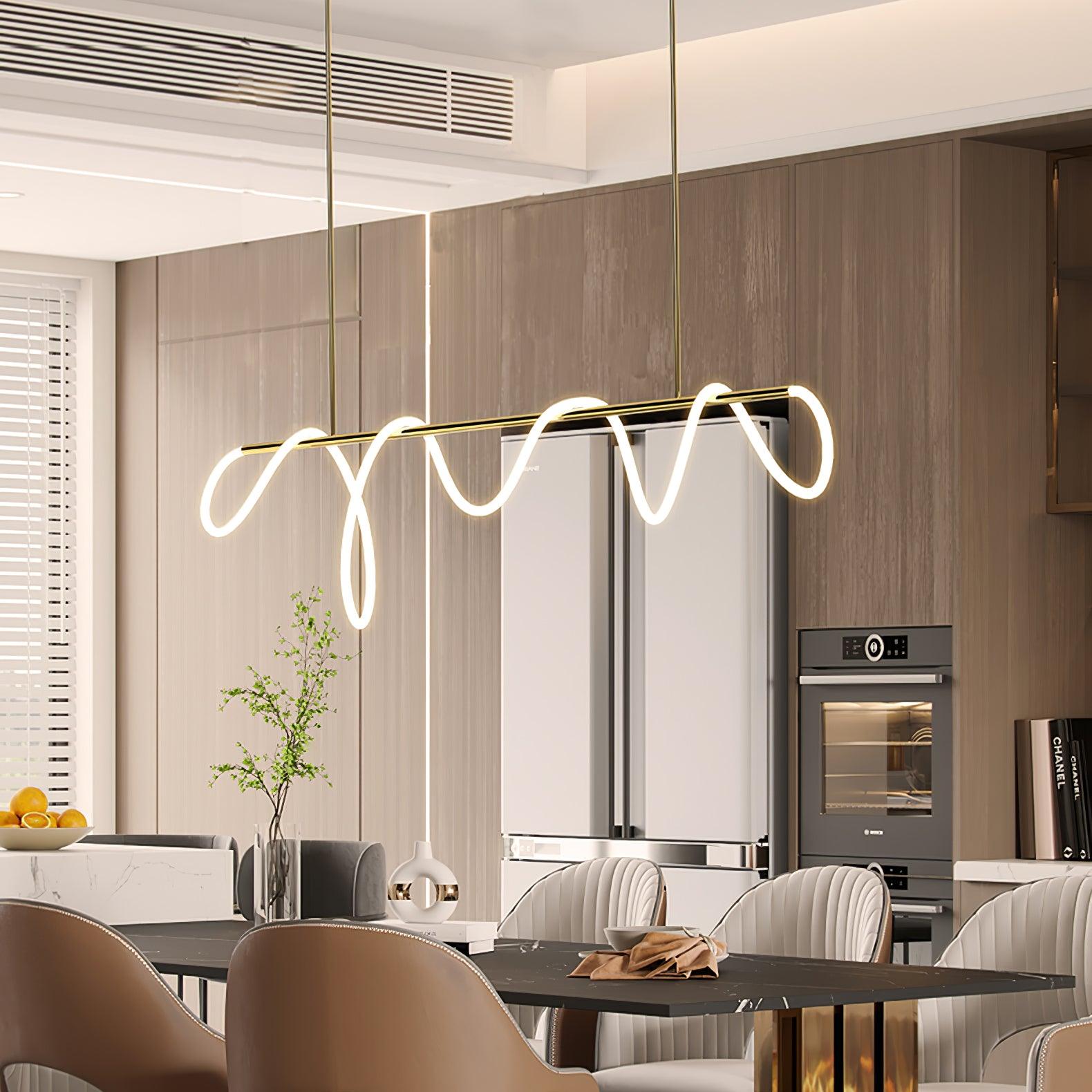 Lustra Chandelier Flexible Silicone Curve Modern Elegant - Letslighting