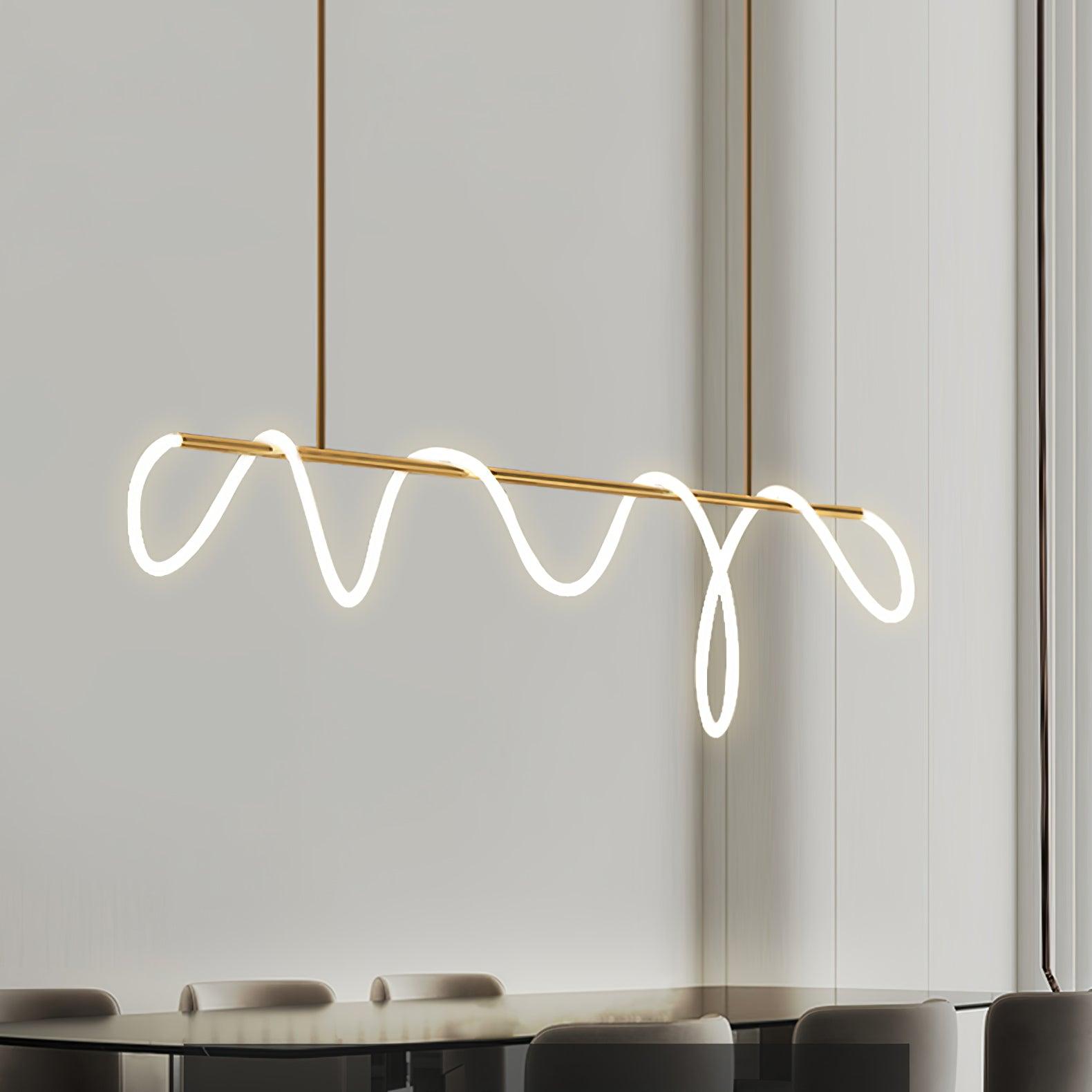 Lustra Chandelier Flexible Silicone Curve Modern Elegant - Letslighting