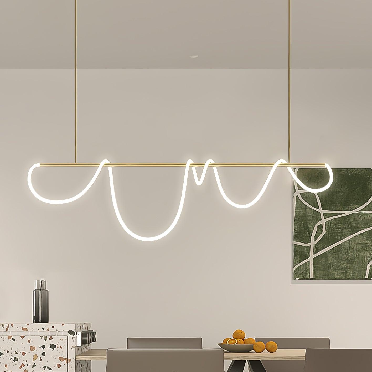 Lustra Chandelier Flexible Silicone Curve Modern Elegant - Letslighting