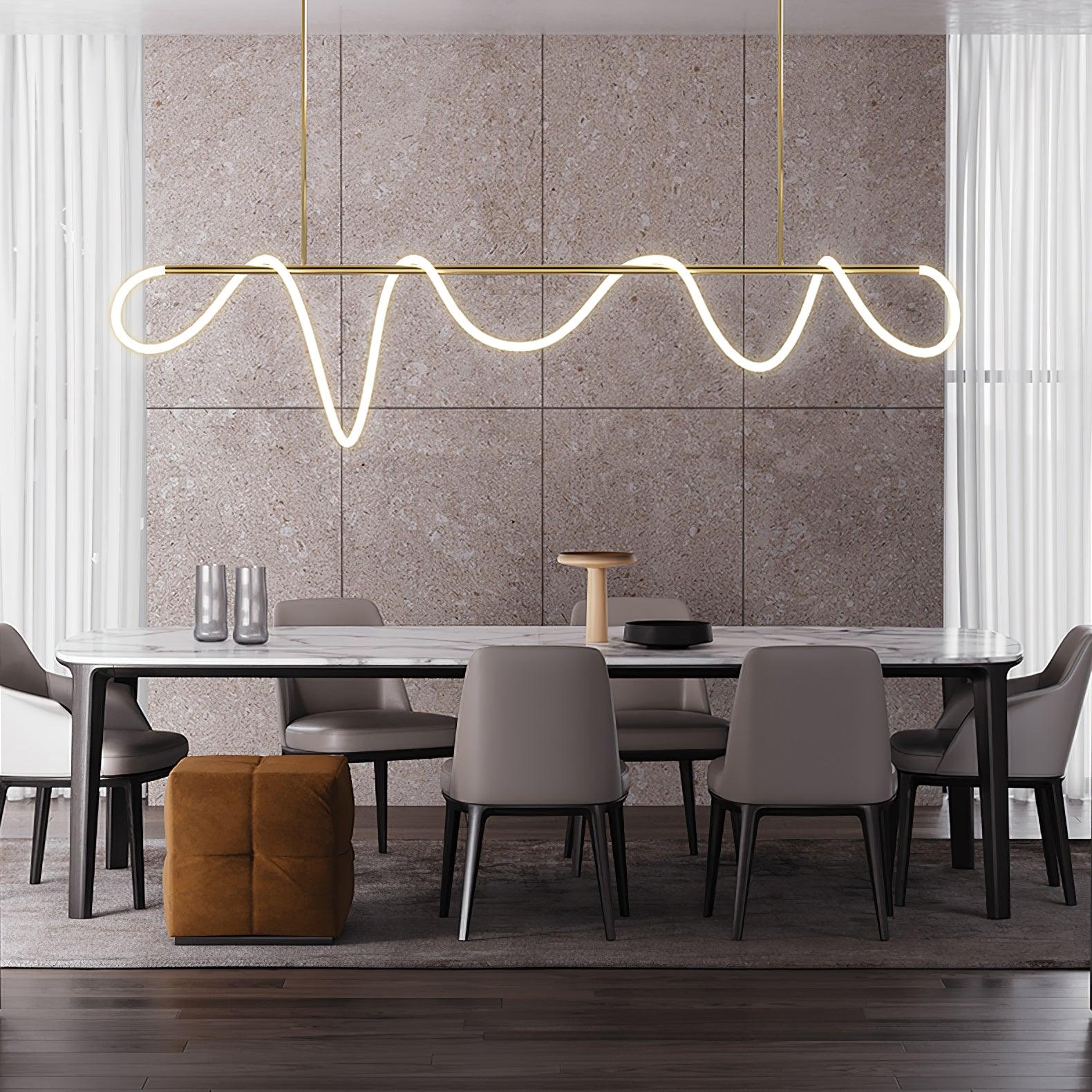 Lustra Chandelier Flexible Silicone Curve Modern Elegant - Letslighting