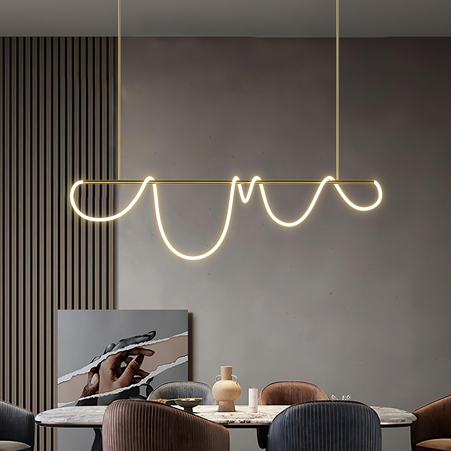Lustra Chandelier Flexible Silicone Curve Modern Elegant - Letslighting