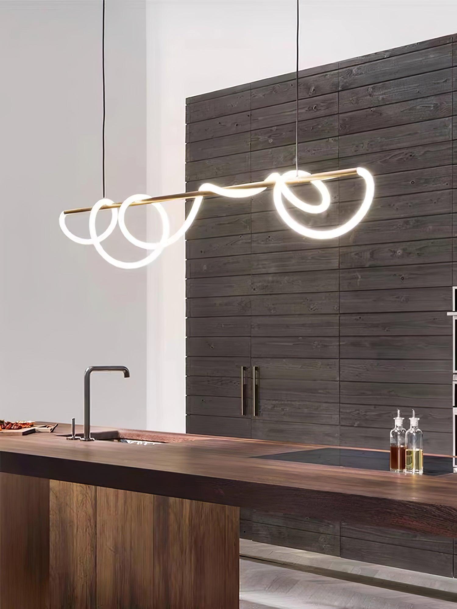 Lustra Chandelier Flexible Silicone Curve Modern Elegant - Letslighting