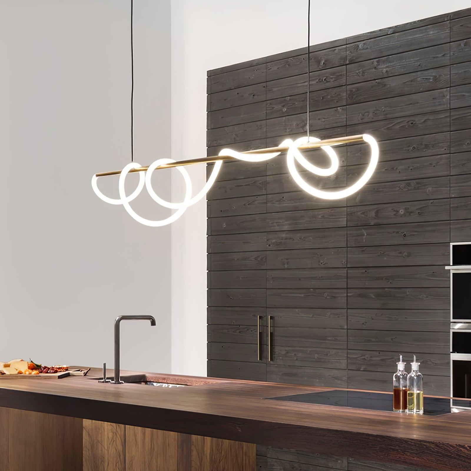 Lustra Chandelier Flexible Silicone Curve Modern Elegant - Letslighting