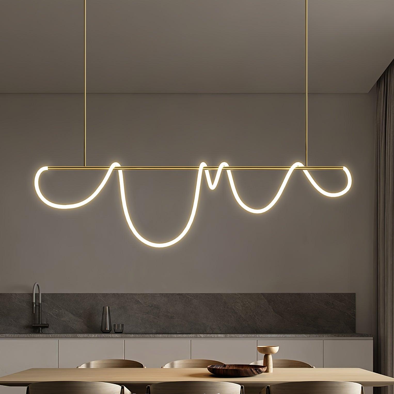 Lustra Chandelier Flexible Silicone Curve Modern Elegant - Letslighting