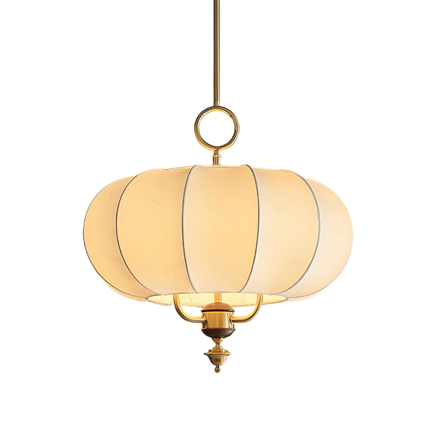 Florabelle Artistique Lanterne Tissu Bois Suspension Lumière