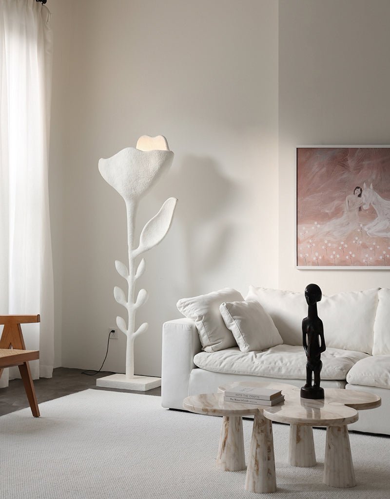 Brilo Lampadaire Élégant en Fibre de Verre Florae