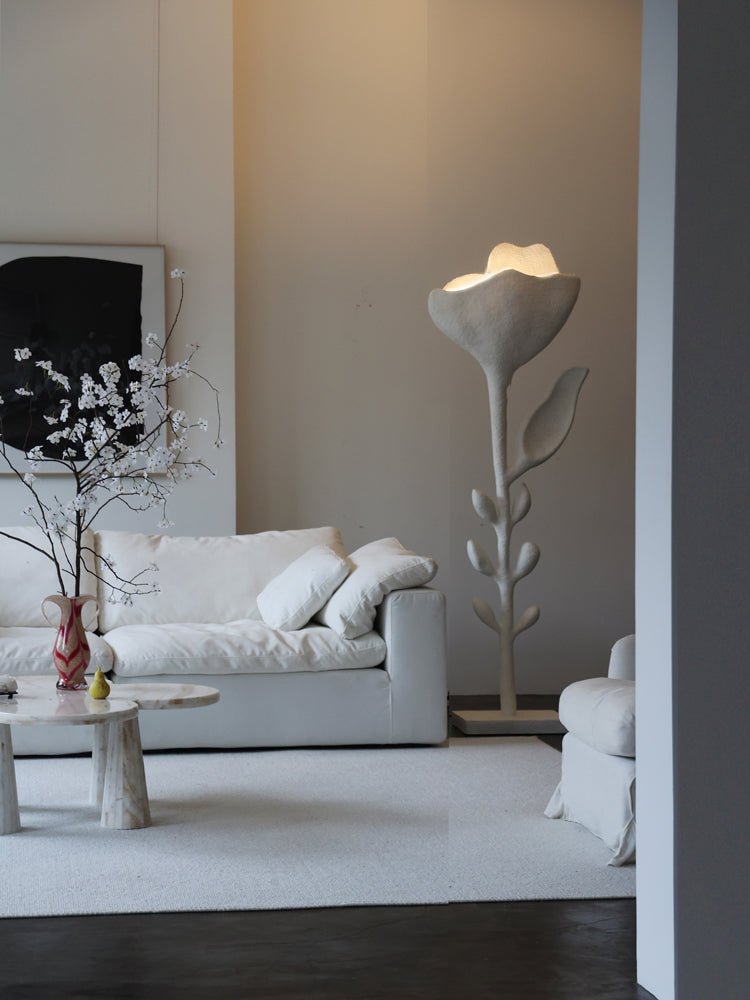 Brilo Lampadaire Élégant en Fibre de Verre Florae