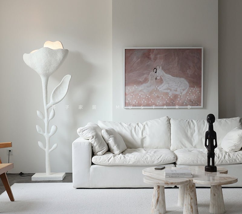Brilo Lampadaire Élégant en Fibre de Verre Florae