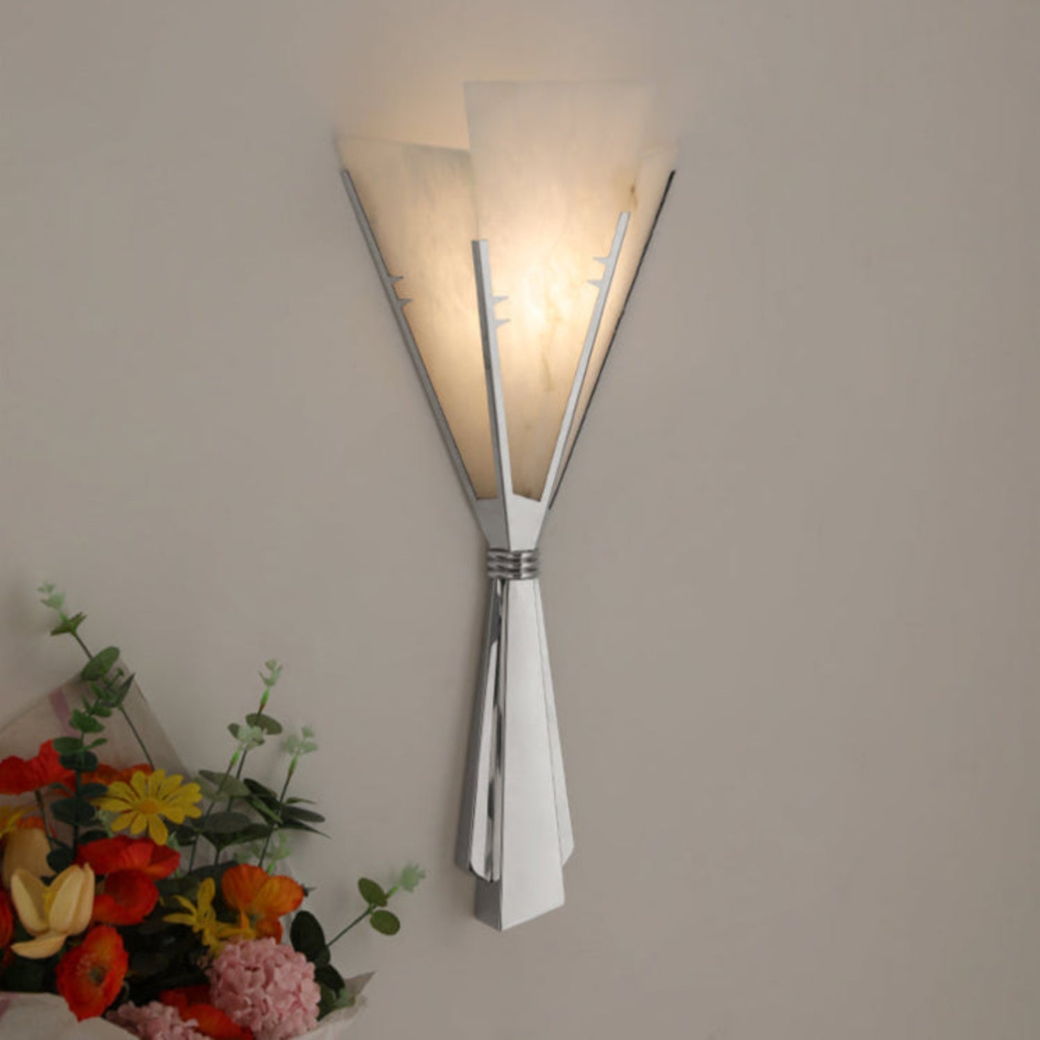 Florent Applique Murale en Albâtre avec Ventilateur