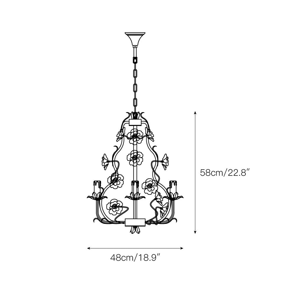 Araeyra Postmodern Luxury Rose Metal Ceramic Chandelier - Lamp Copper