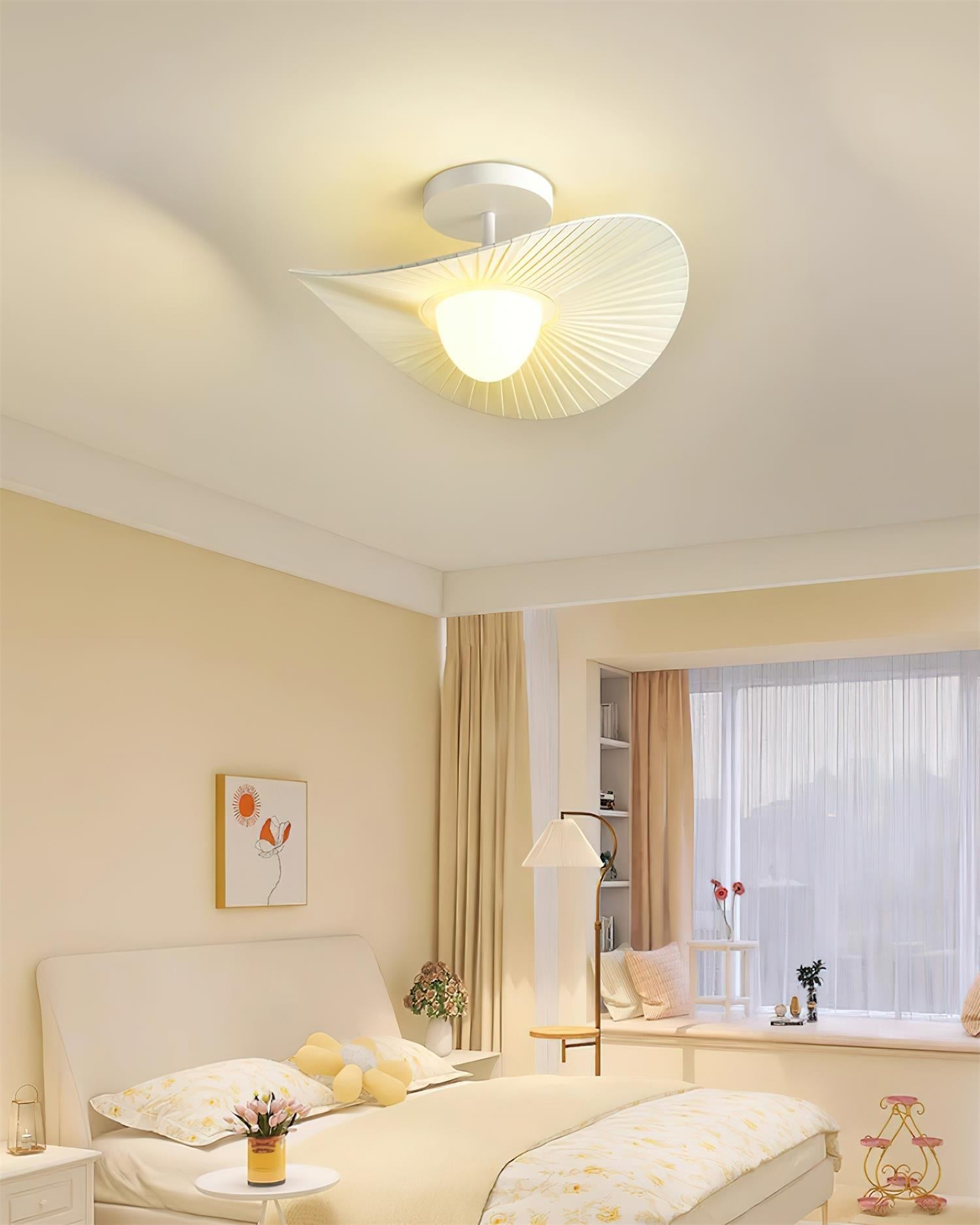 Florina Ceiling Lamp Pleated Fabric Sculptural - Letslighting