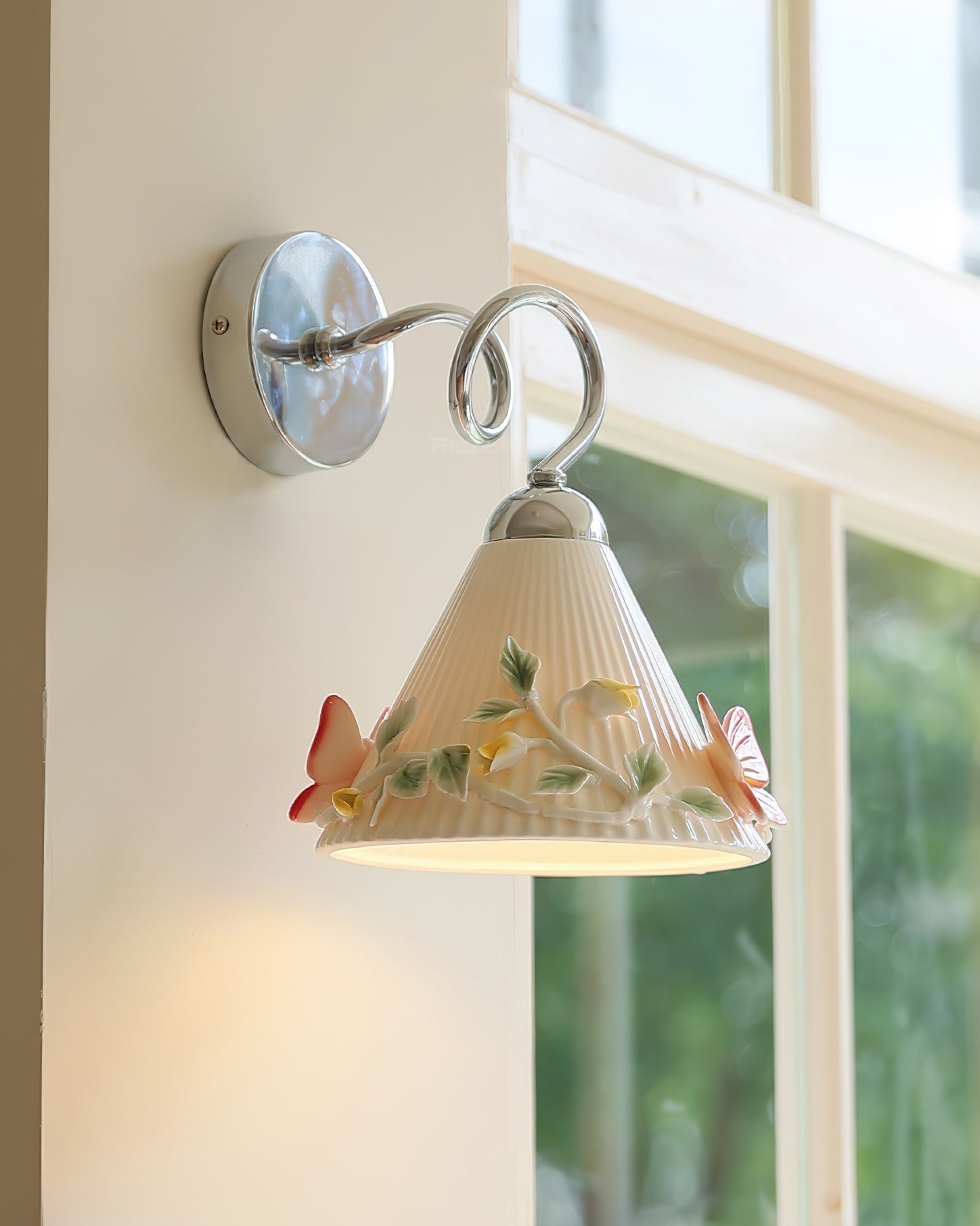 Florynna Wall Lamp Pleated Floral Butterfly - Letslighting