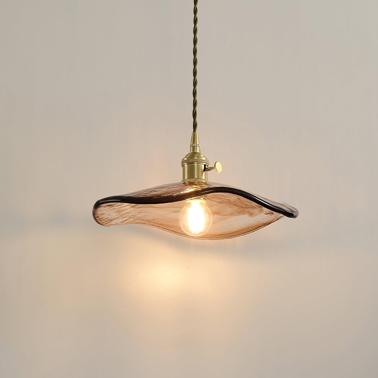 Flower Petal Glass Pendant Swag Light - Blowlighting